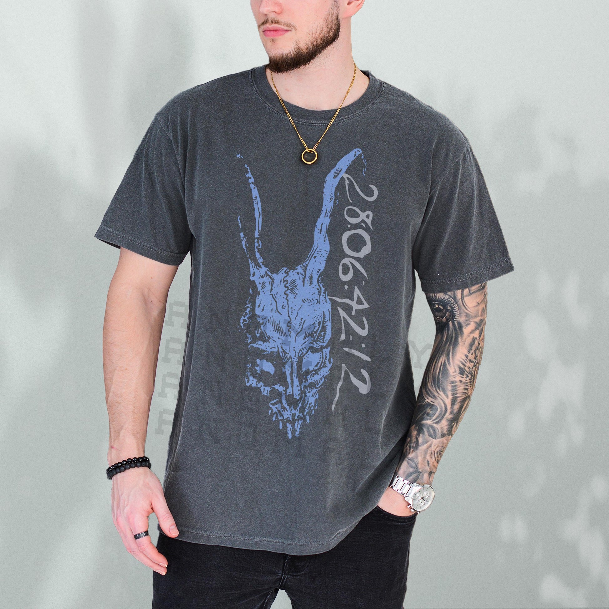 Evil Rabbit Horror Movie T-Shirt – Y2K Gothic Donnie Graphic Tee