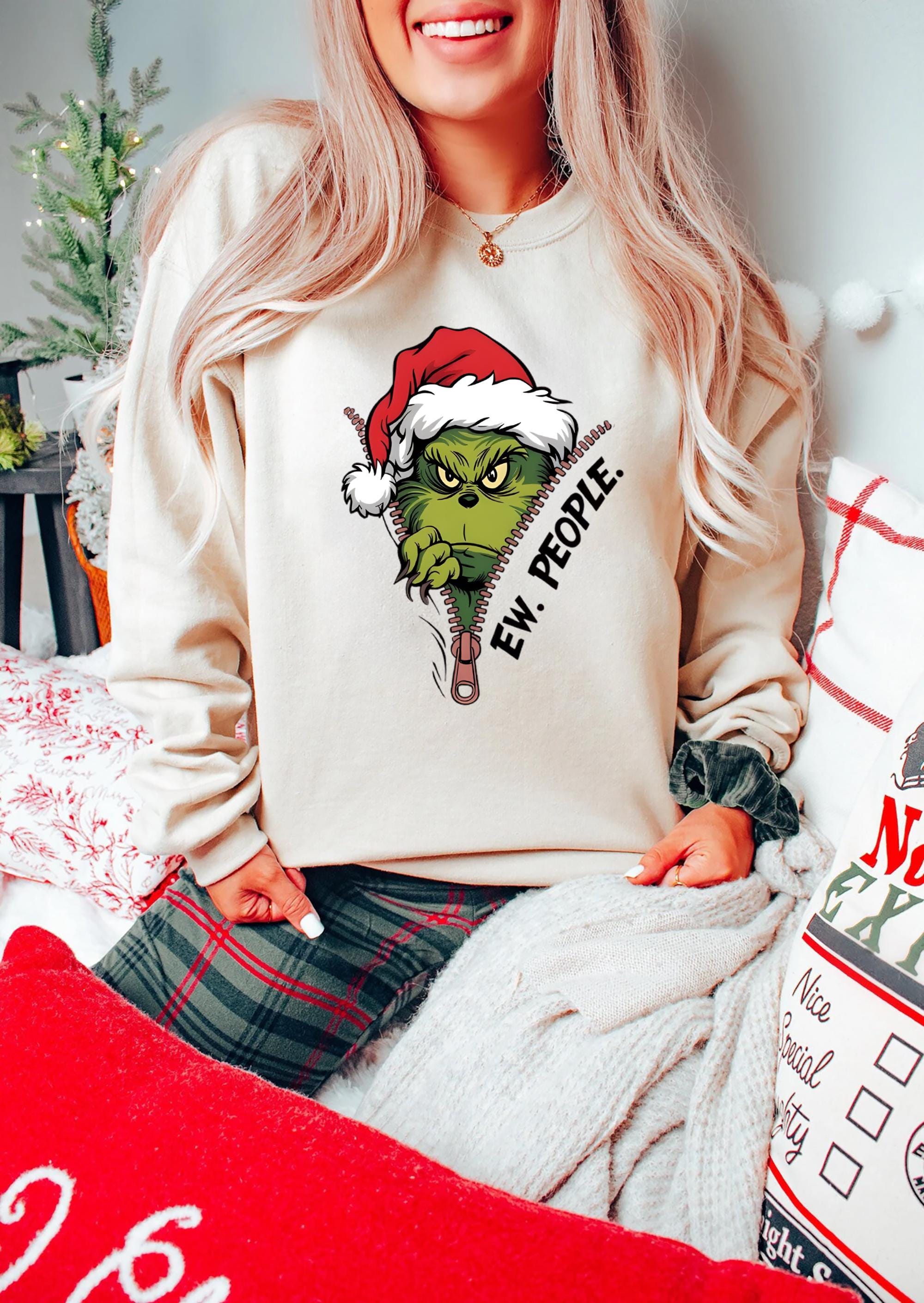 Ew People Grinch Shirt – Funny Grinchmas Sweatshirt – Christmas Grinch Tee – Holiday Gift