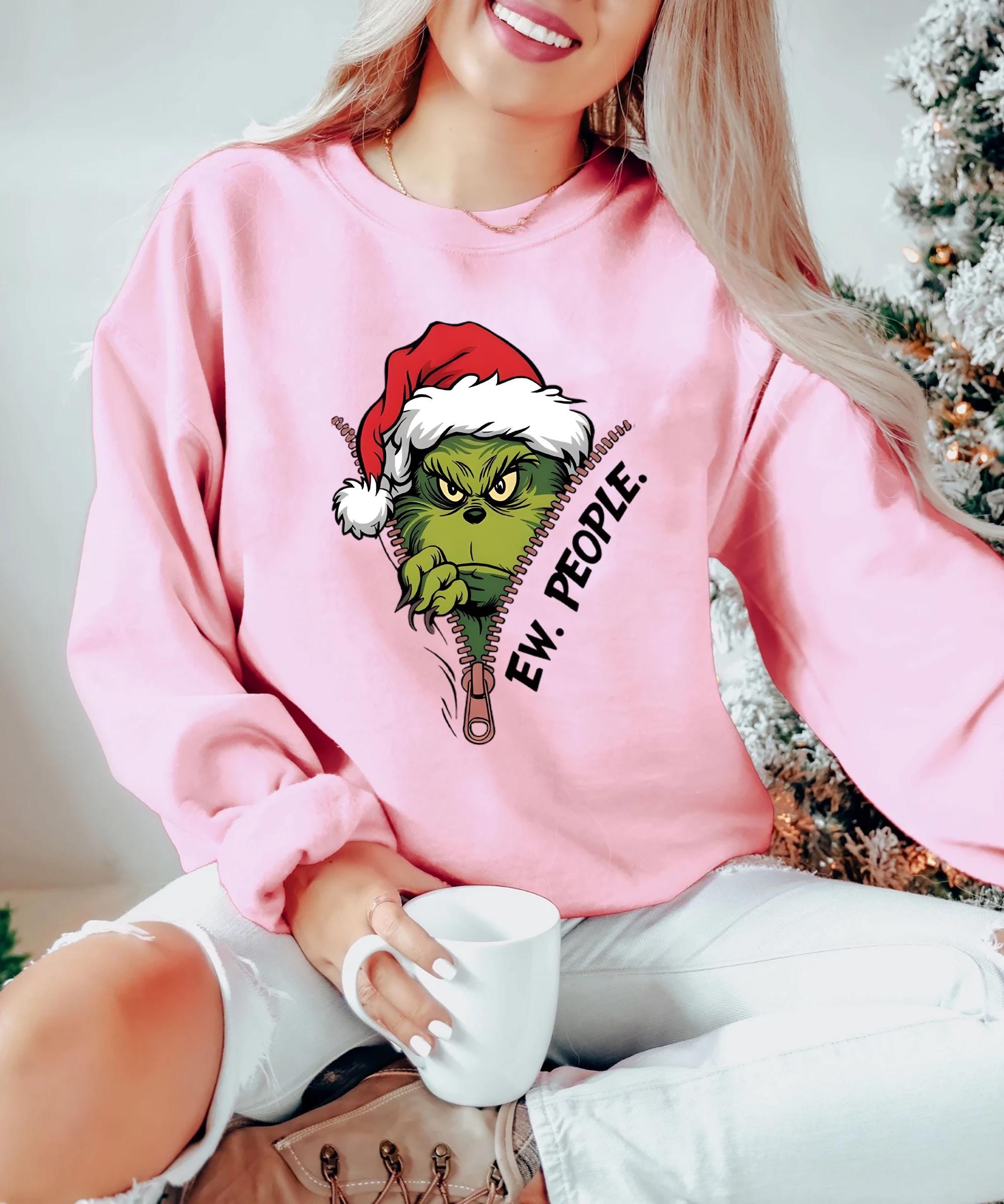 Ew People Grinch Shirt – Funny Grinchmas Sweatshirt – Christmas Grinch Tee – Holiday Gift