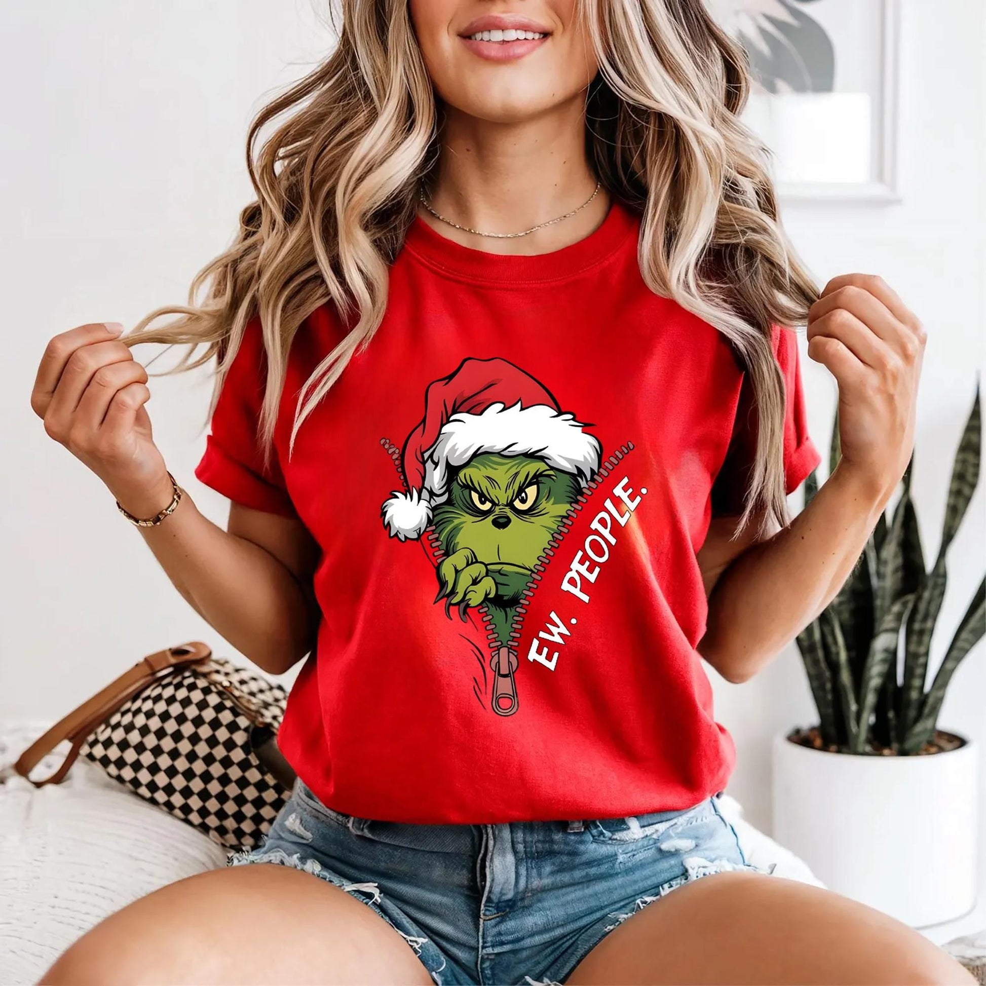 Ew People Grinch Shirt – Funny Grinchmas Sweatshirt – Christmas Grinch Tee – Holiday Gift