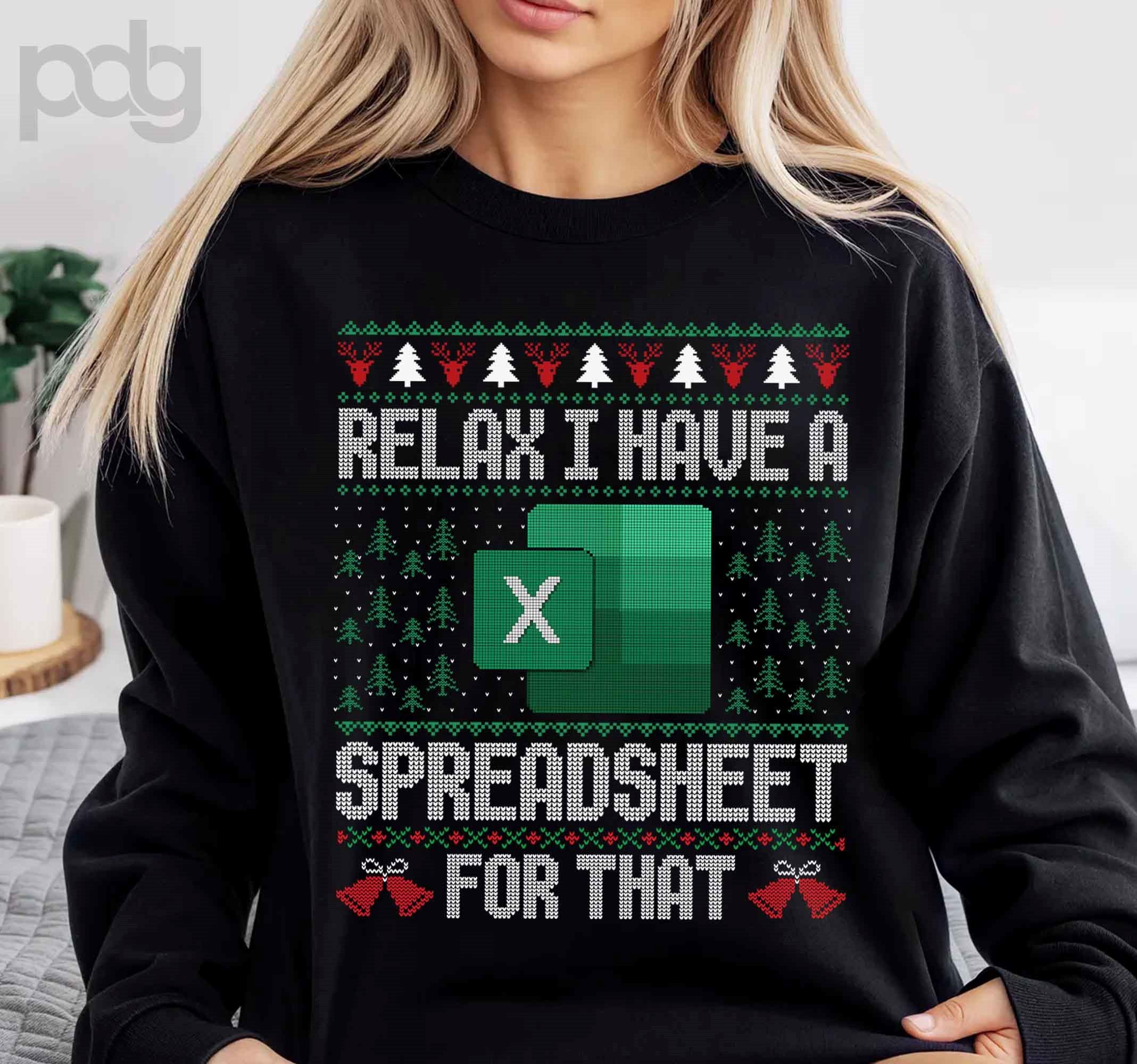Excel Spreadsheet Christmas Ugly Sweater – Funny Data Analyst Holiday Shirt