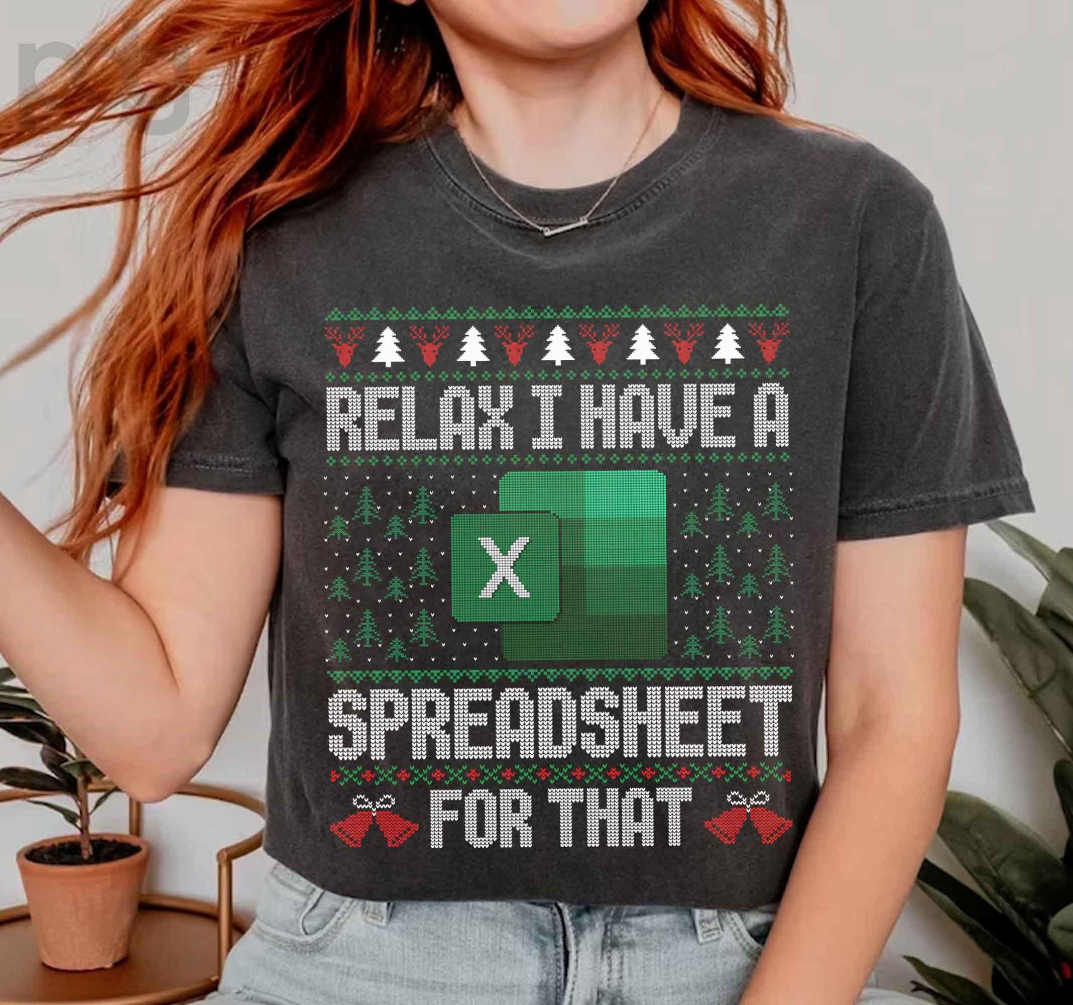 Excel Spreadsheet Christmas Ugly Sweater – Funny Data Analyst Holiday Shirt