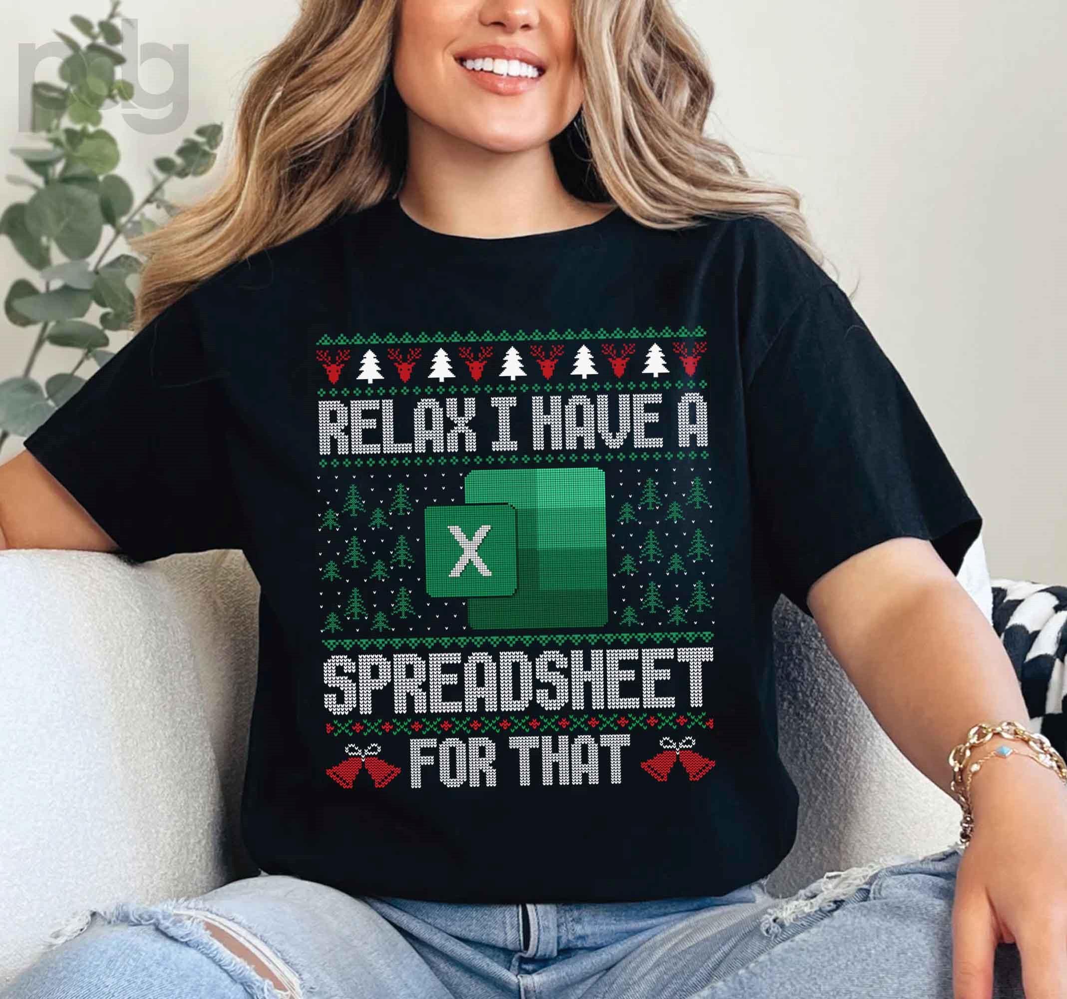 Excel Spreadsheet Christmas Ugly Sweater – Funny Data Analyst Holiday Shirt
