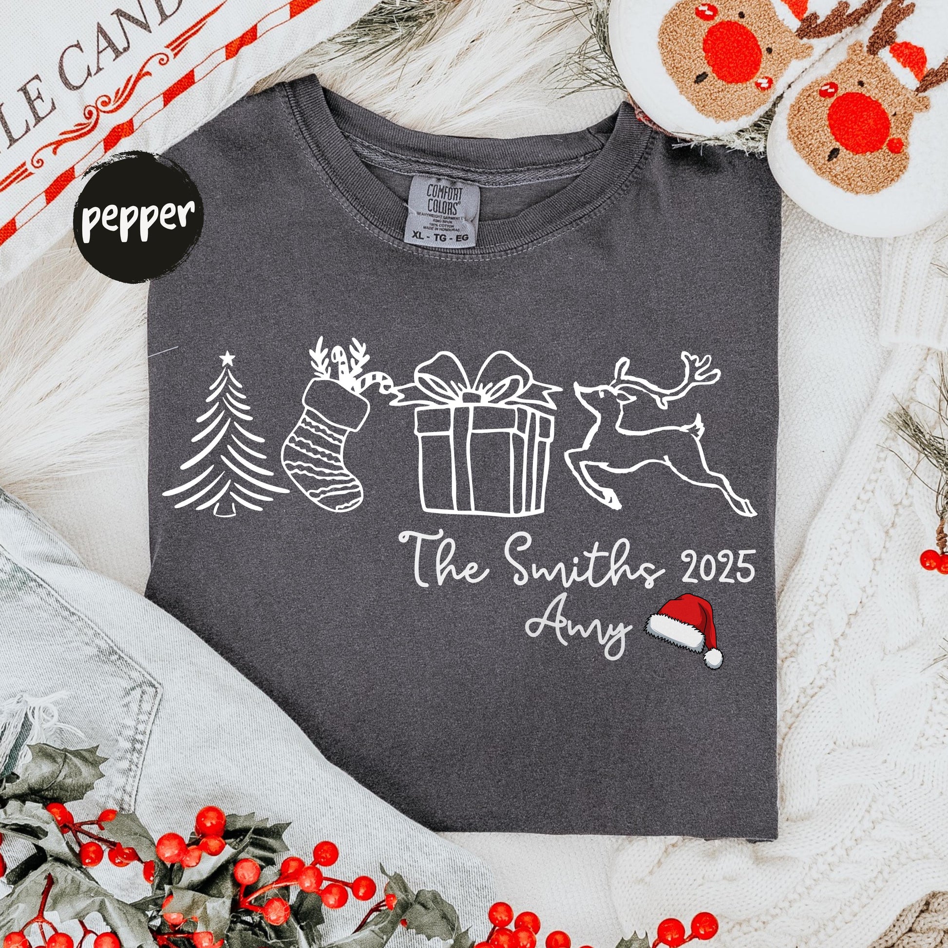 Family Christmas Shirt – Custom Name Holiday Tee, Personalized Funny Xmas Gift