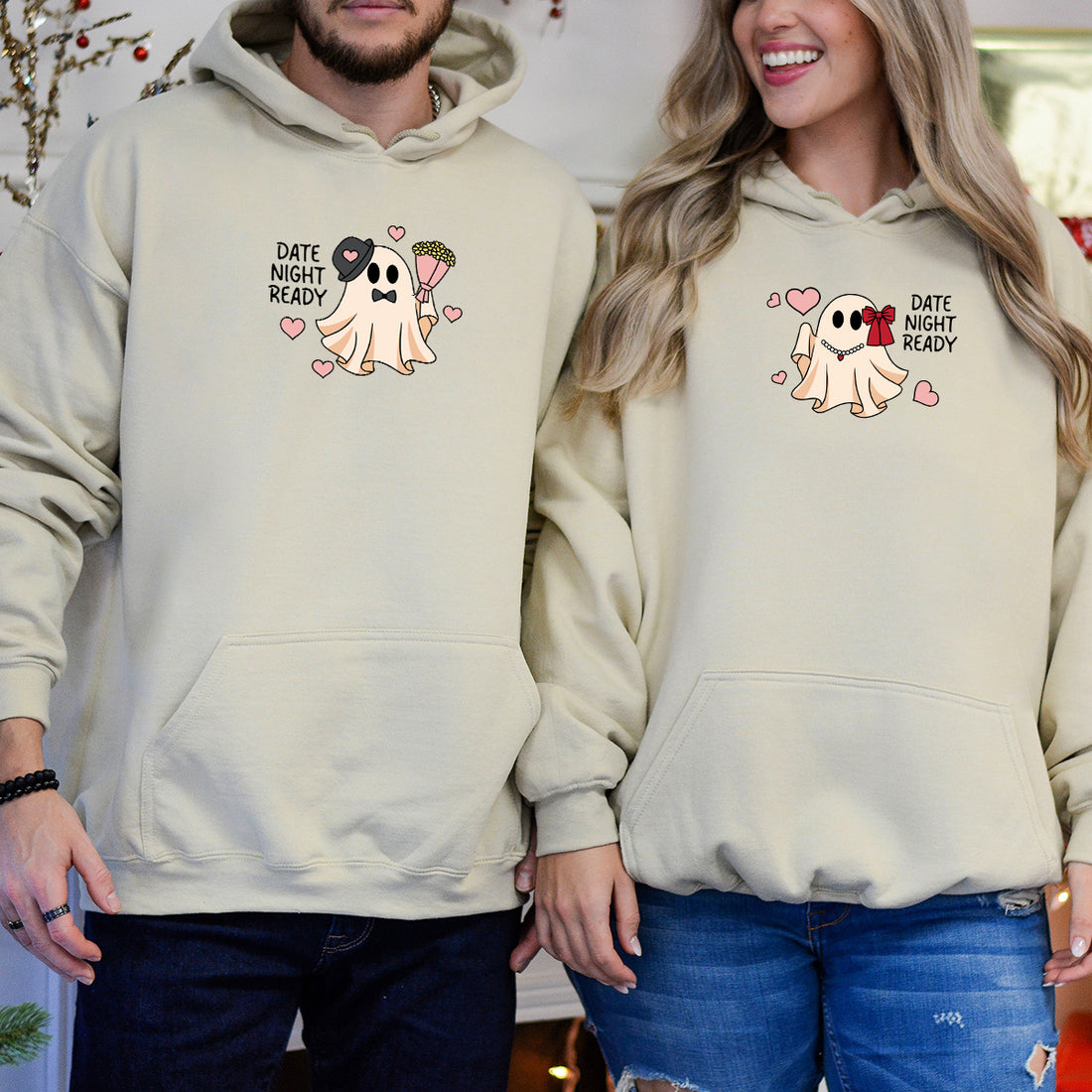 Fancy Date Ghost Matching Hoodies For Couples