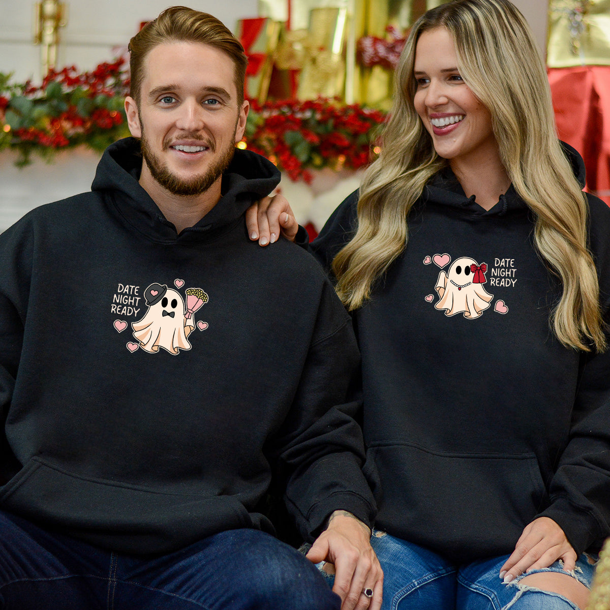 Fancy Date Ghost Matching Hoodies For Couples