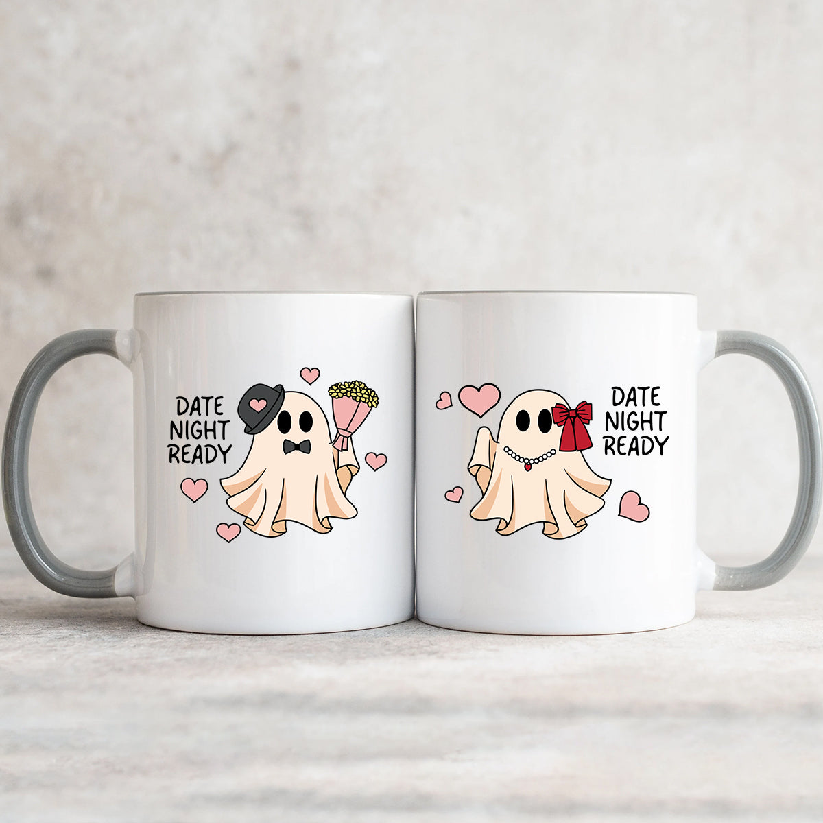 Fancy Date Ghost Matching Mugs For Couples