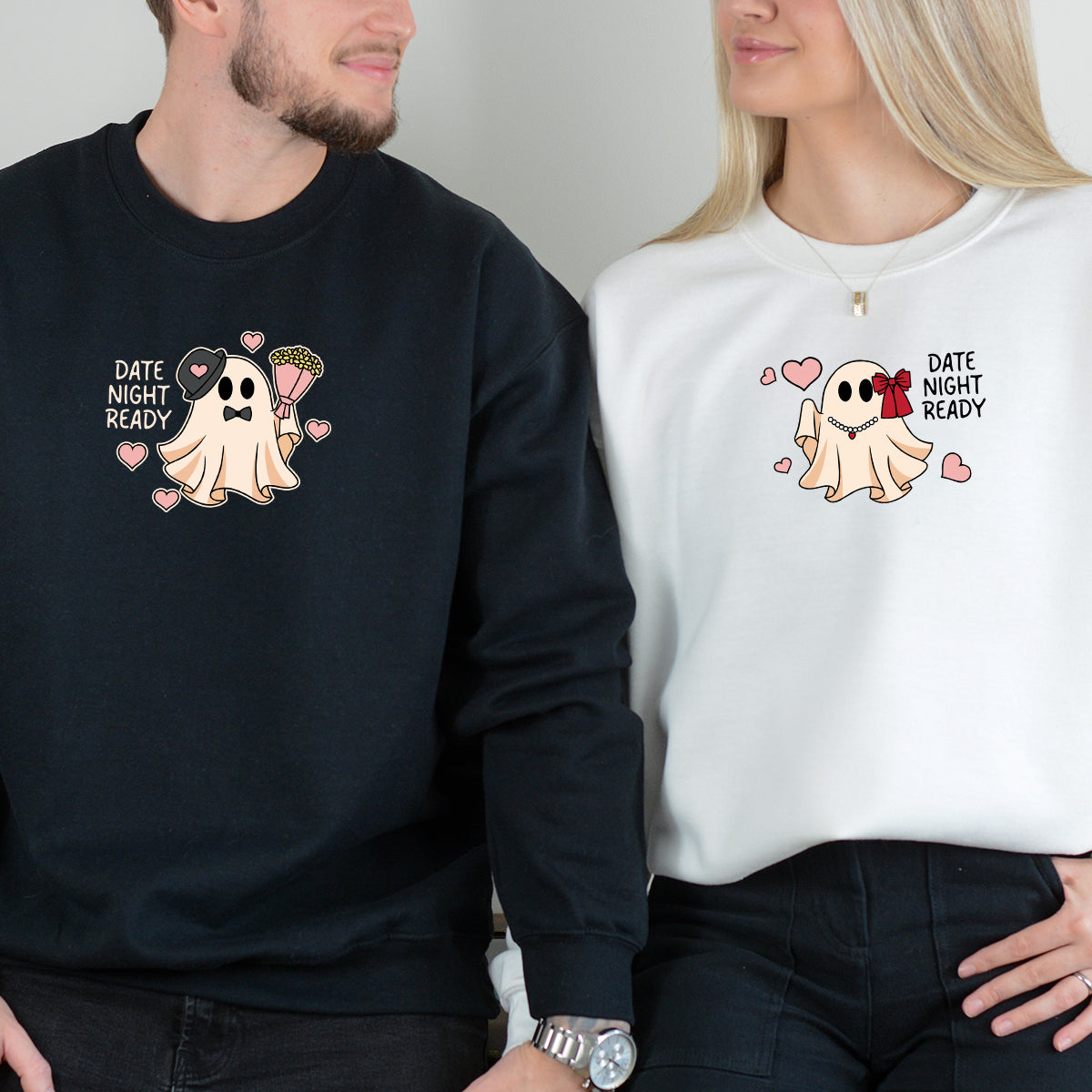 Fancy Date Ghost Matching Hoodies For Couples