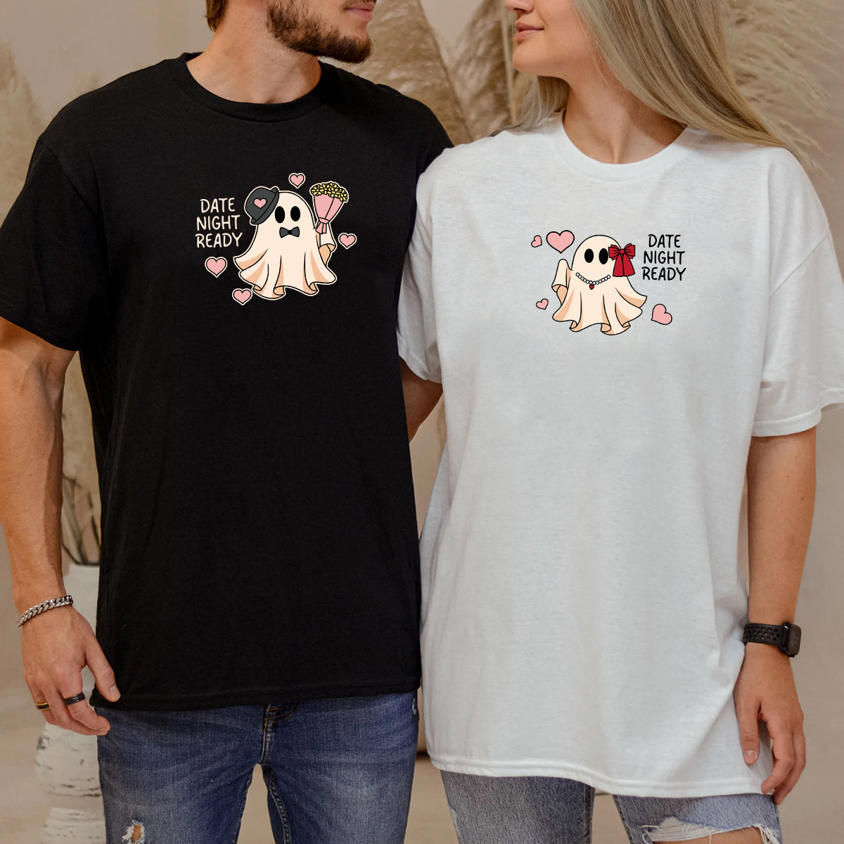 Fancy Date Ghost Matching T-Shirts For Couples