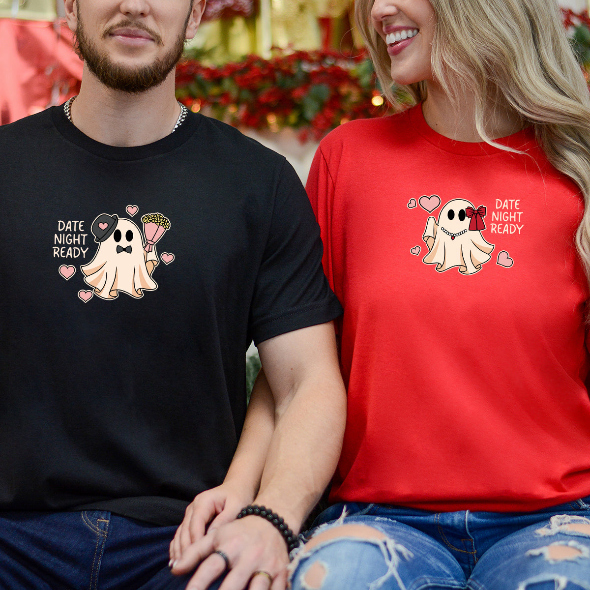 Fancy Date Ghost Matching T-Shirts For Couples