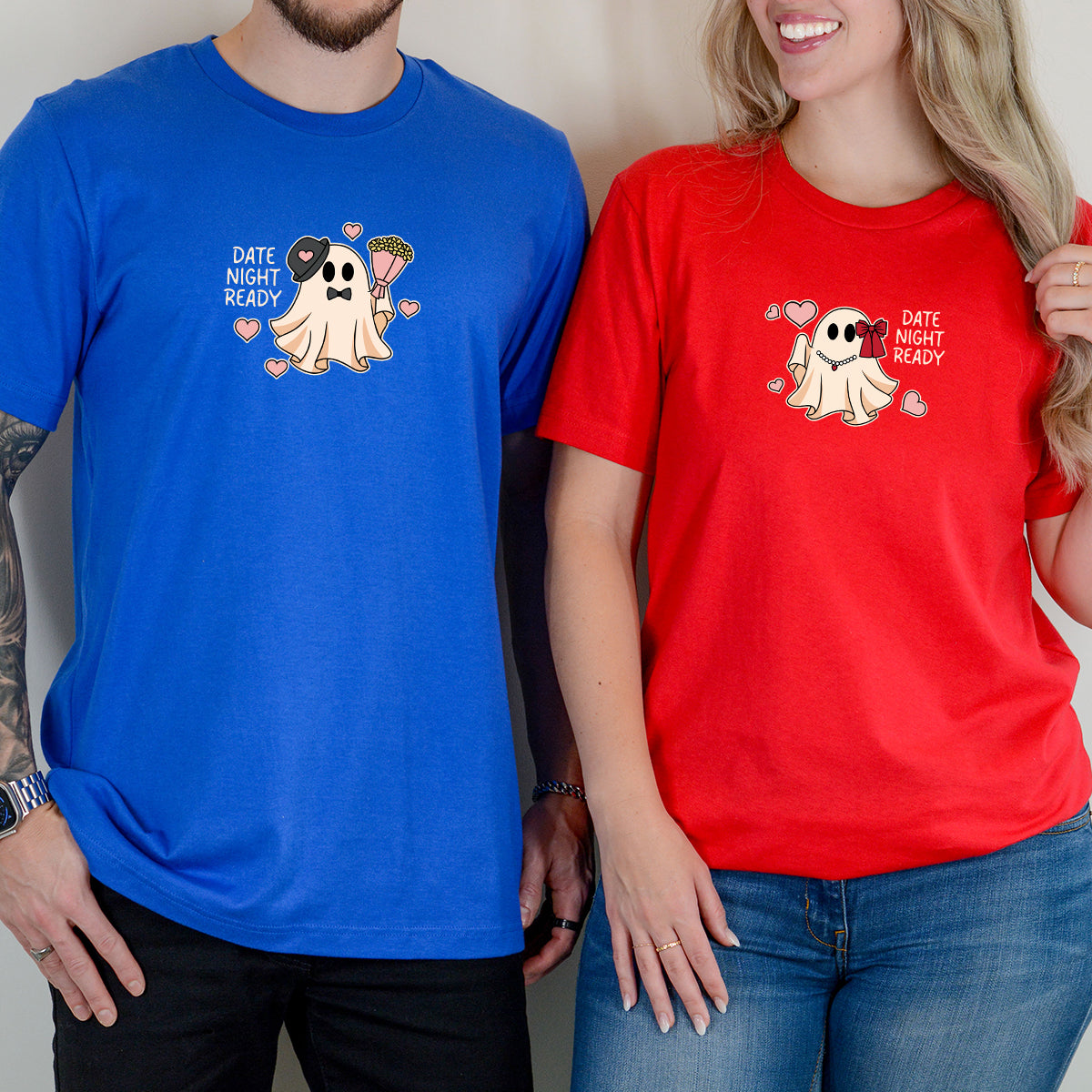 Fancy Date Ghost Matching T-Shirts For Couples