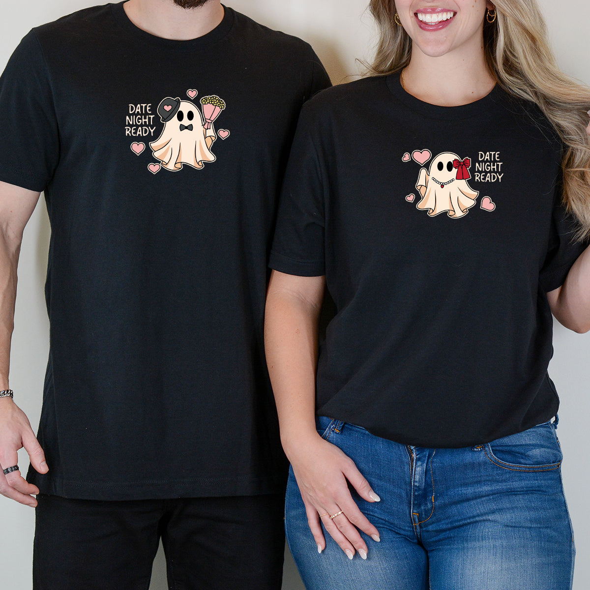 Fancy Date Ghost Matching T-Shirts For Couples