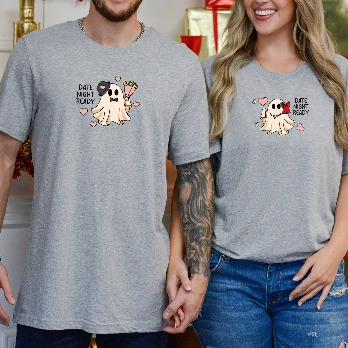 Fancy Date Ghost Matching T-Shirts For Couples