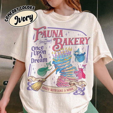 Fauna Bakery Baked With Love and Magic Shirt – Sleeping Princess Fairy Godmother Tee