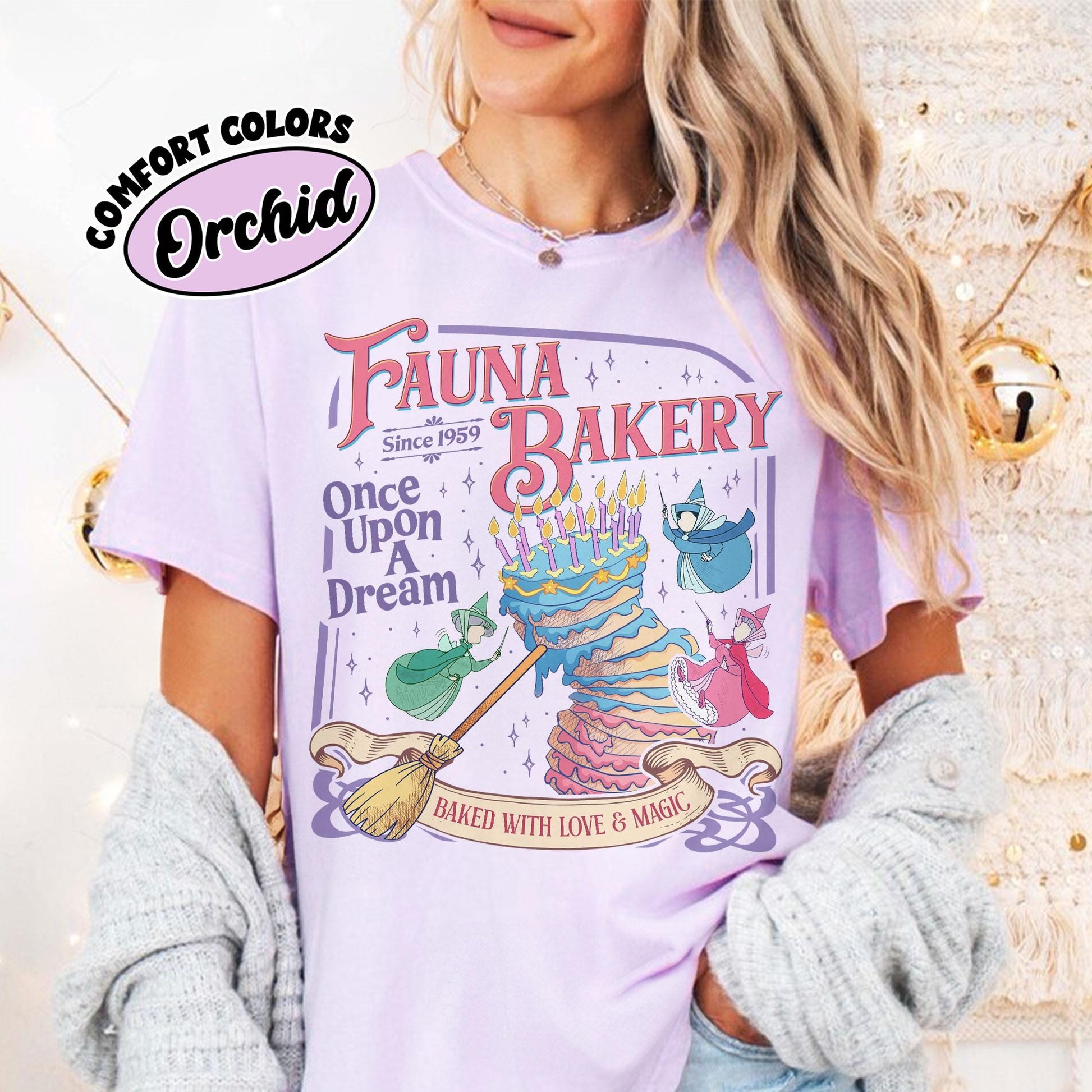 Fauna Bakery Baked With Love and Magic Shirt – Sleeping Princess Fairy Godmother Tee