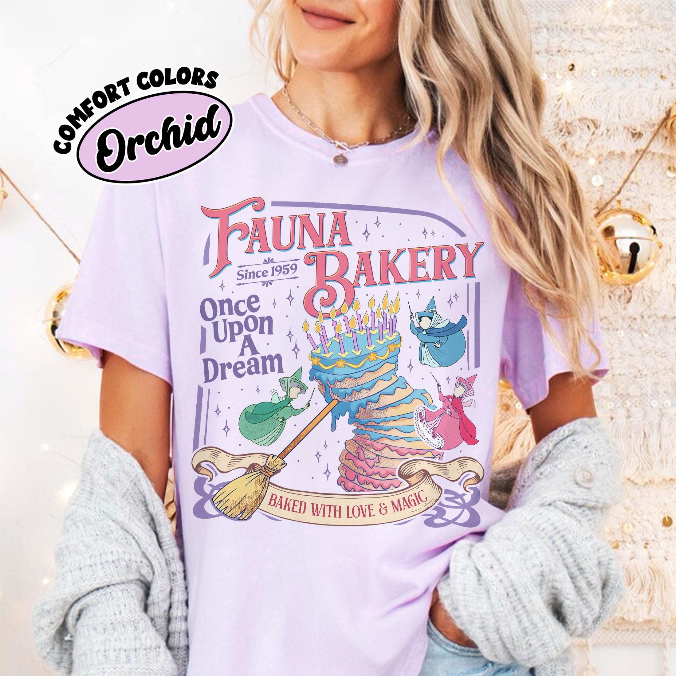 Fauna Bakery Baked With Love and Magic Shirt – Sleeping Princess Fairy Godmother Tee