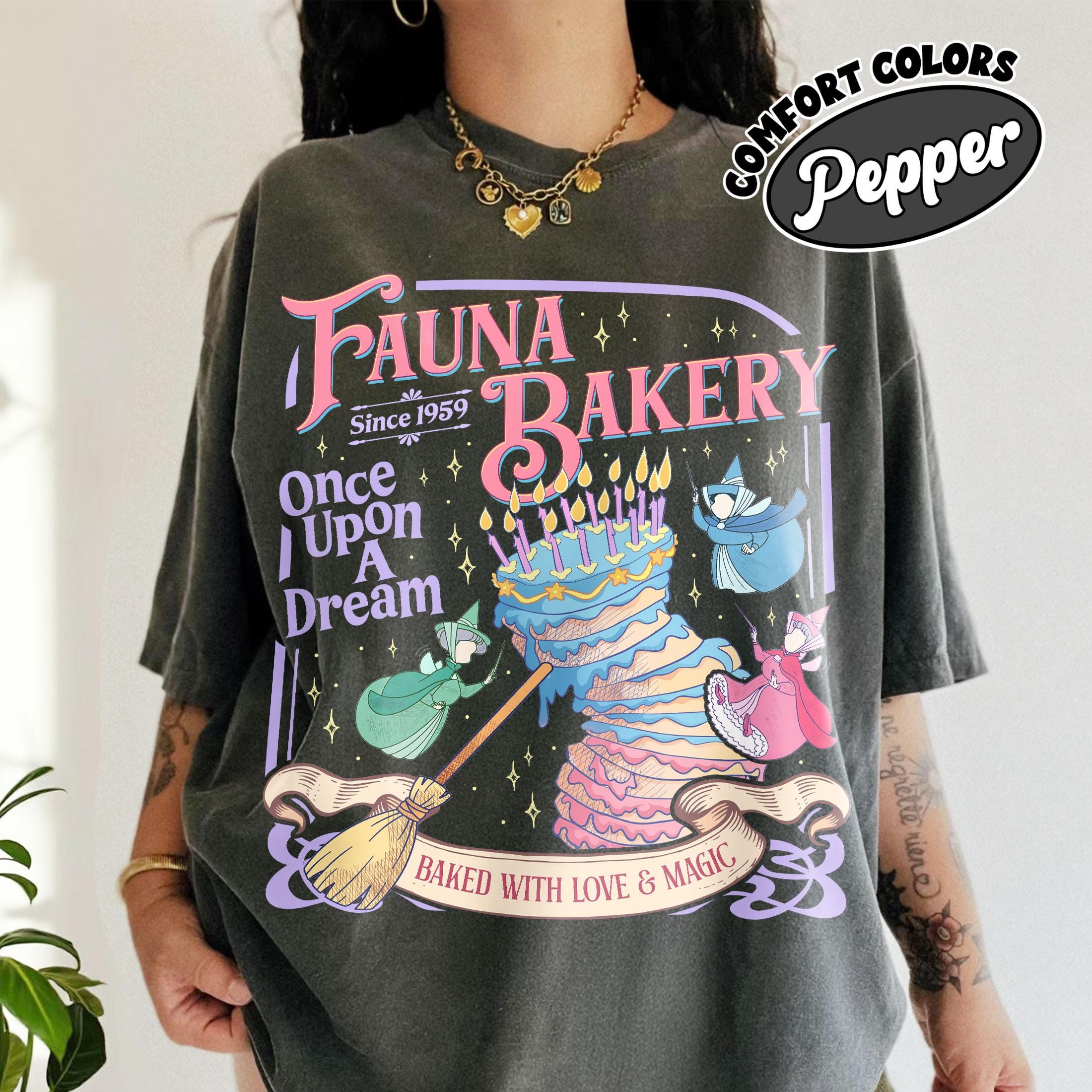 Fauna Bakery Baked With Love and Magic Shirt – Sleeping Princess Fairy Godmother Tee