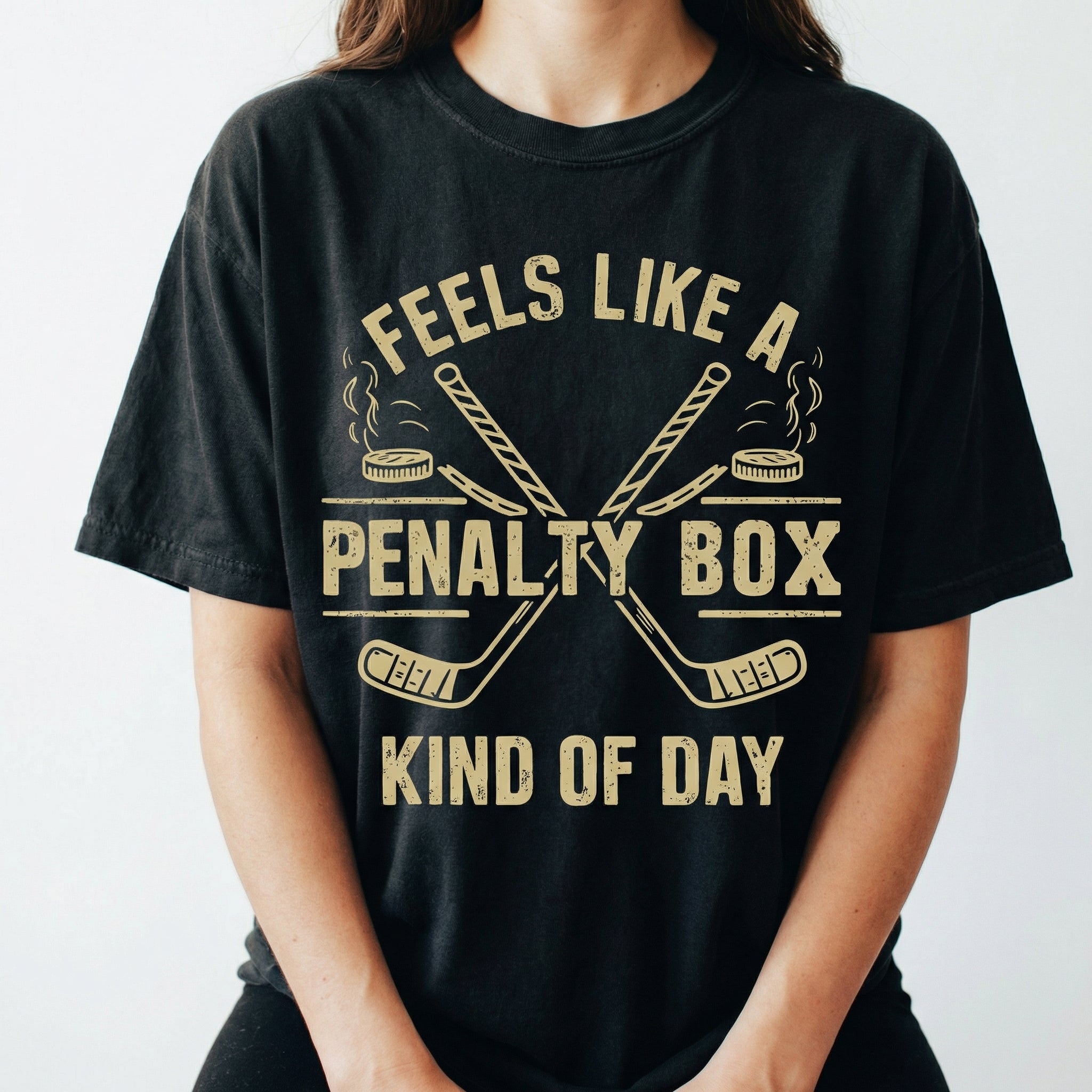 Feels Like a Penalty Box Kind of Day T-Shirt – Funny Hockey Quote Tee