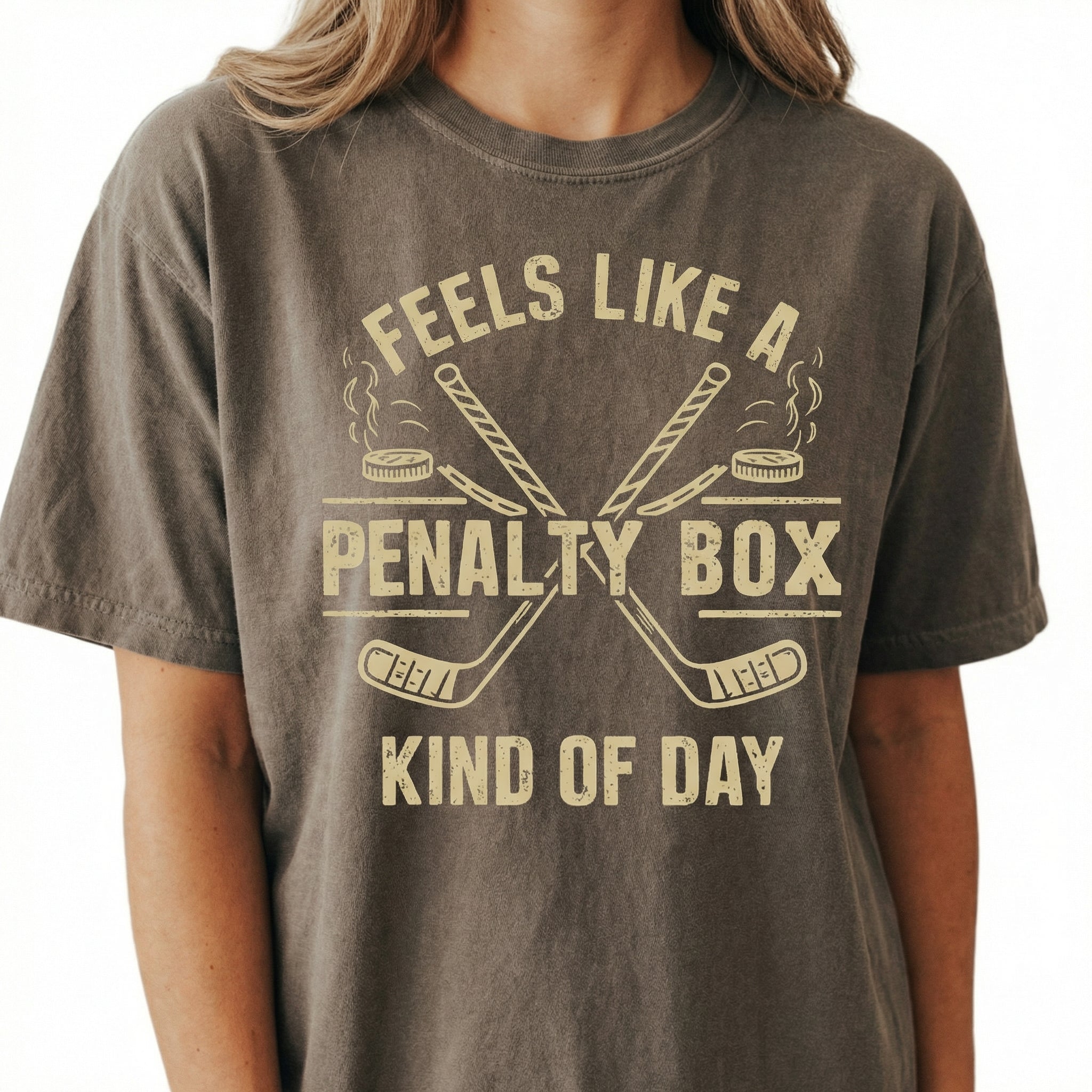 Feels Like a Penalty Box Kind of Day T-Shirt – Funny Hockey Quote Tee