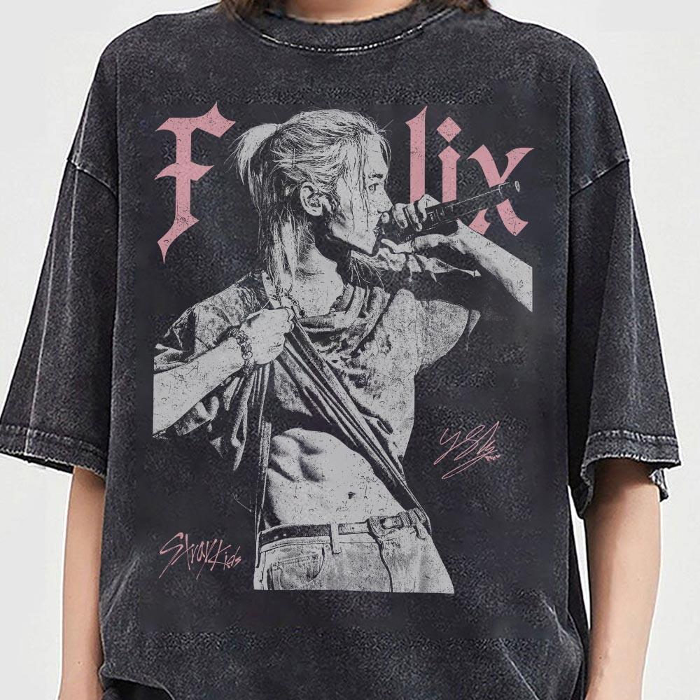 Felix SKZ Vintage Shirt – Stray Kids Graphic Tee – Retro K-Pop Fan Gift