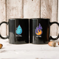 Fire & Water Drops Matching Mugs For Couples