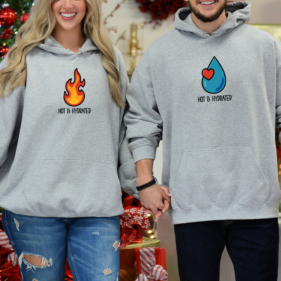 Fire & Water Matching Hoodies For Couples