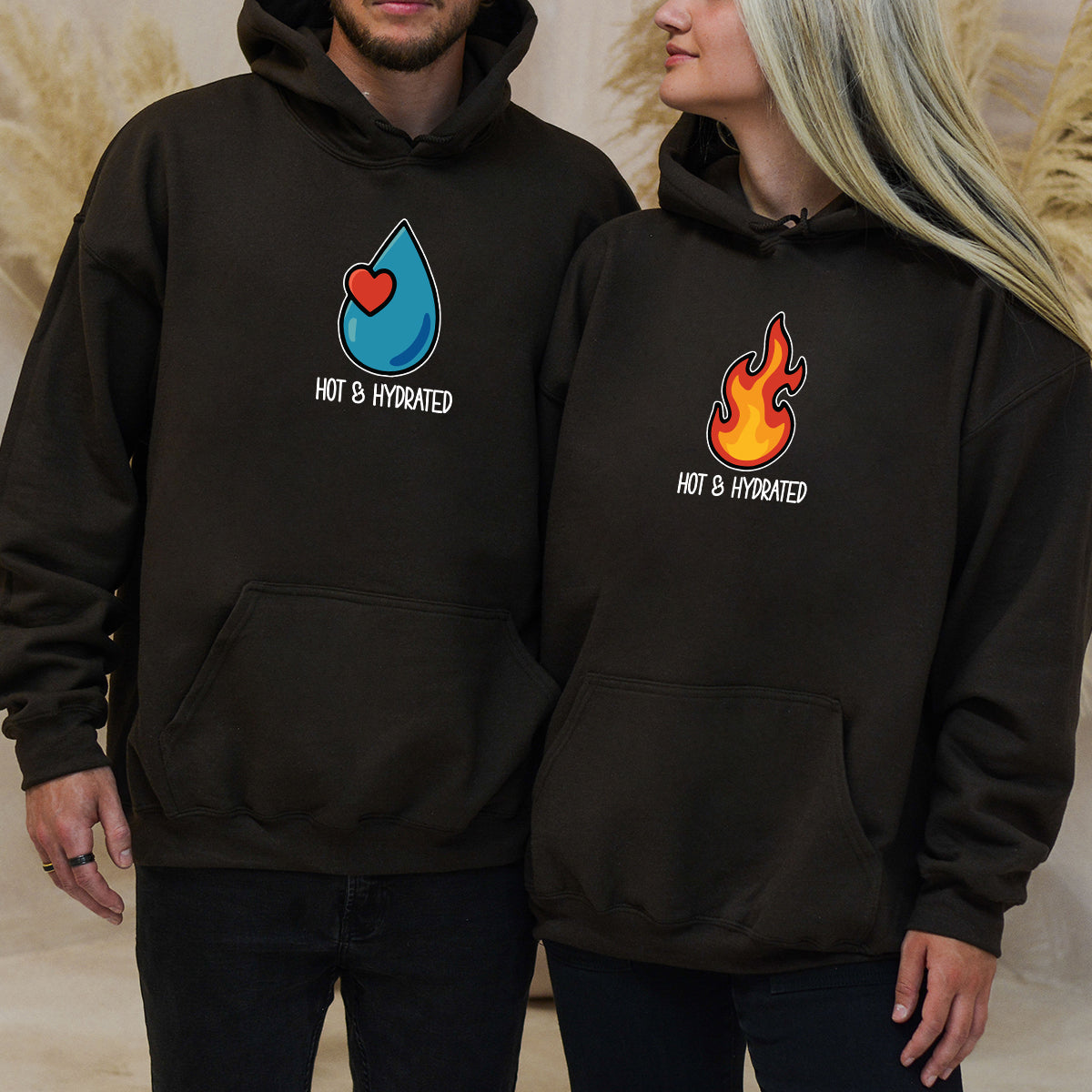 Fire & Water Matching Hoodies For Couples