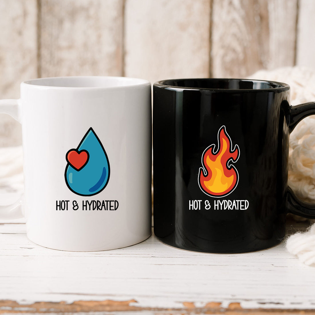 Fire & Water Matching Mugs For Couples