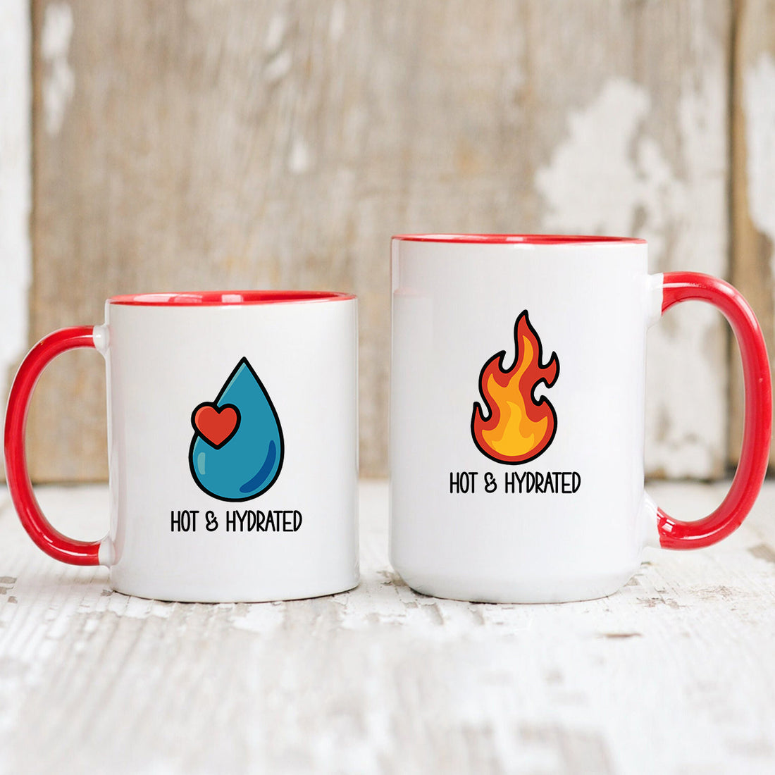 Fire & Water Matching Mugs For Couples