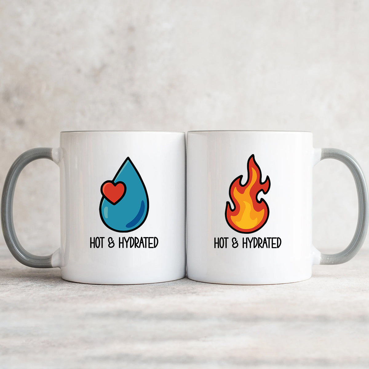 Fire & Water Matching Mugs For Couples