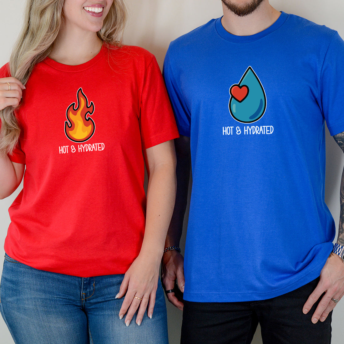 Fire & Water Matching T-Shirts For Couples