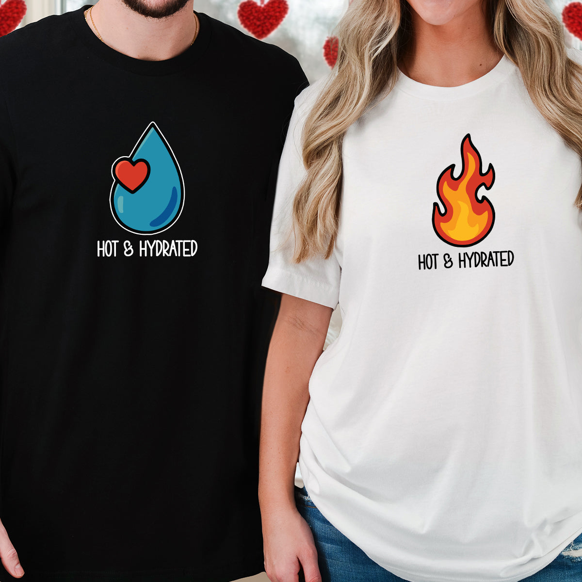 Fire & Water Matching T-Shirts For Couples
