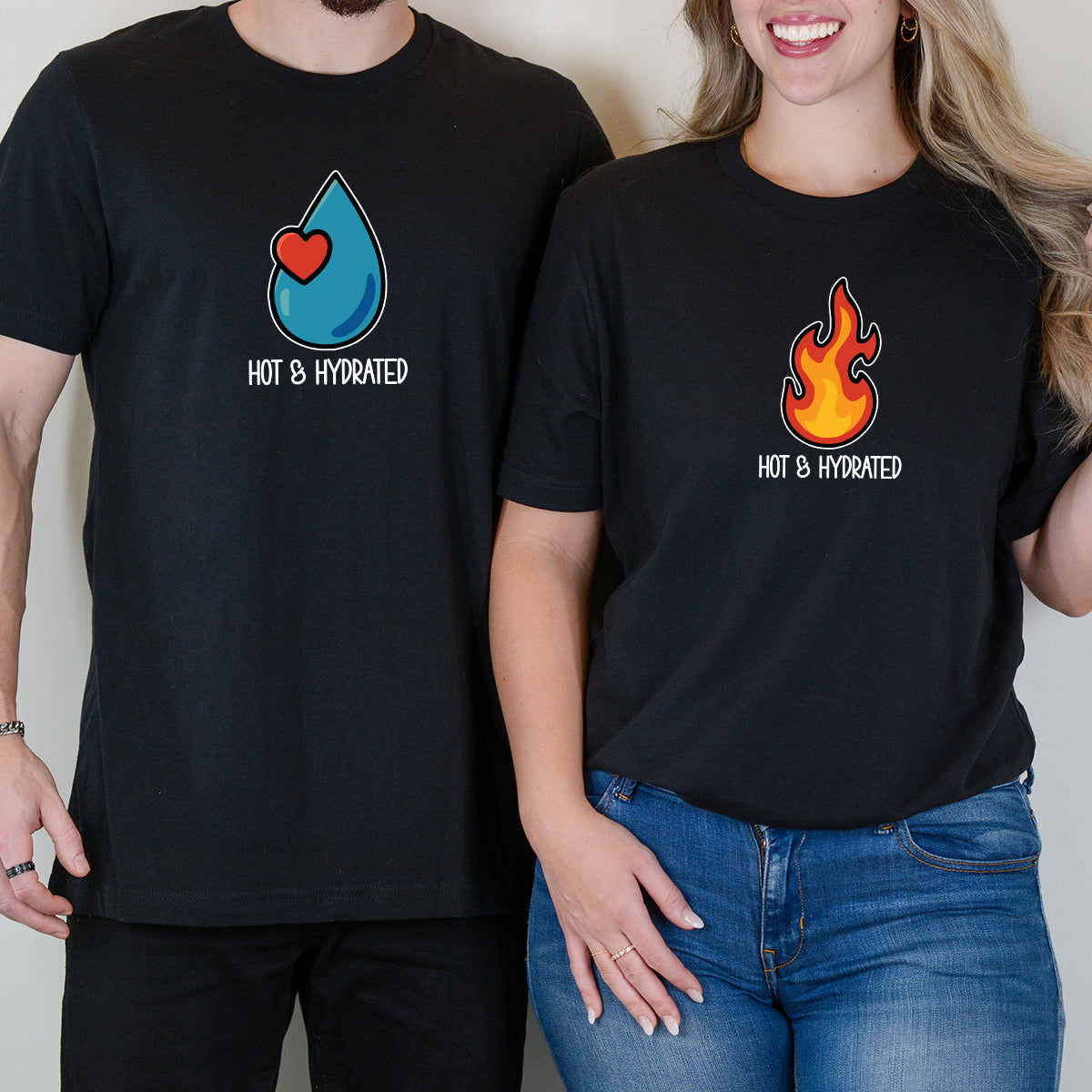 Fire & Water Matching T-Shirts For Couples