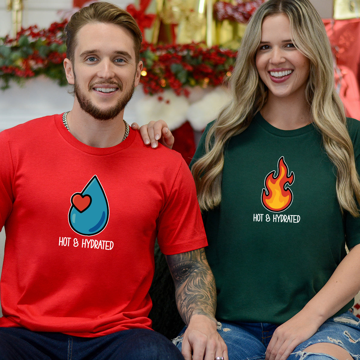 Fire & Water Matching T-Shirts For Couples