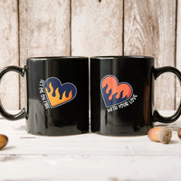Flaming Hearts Matching Mugs For Couples