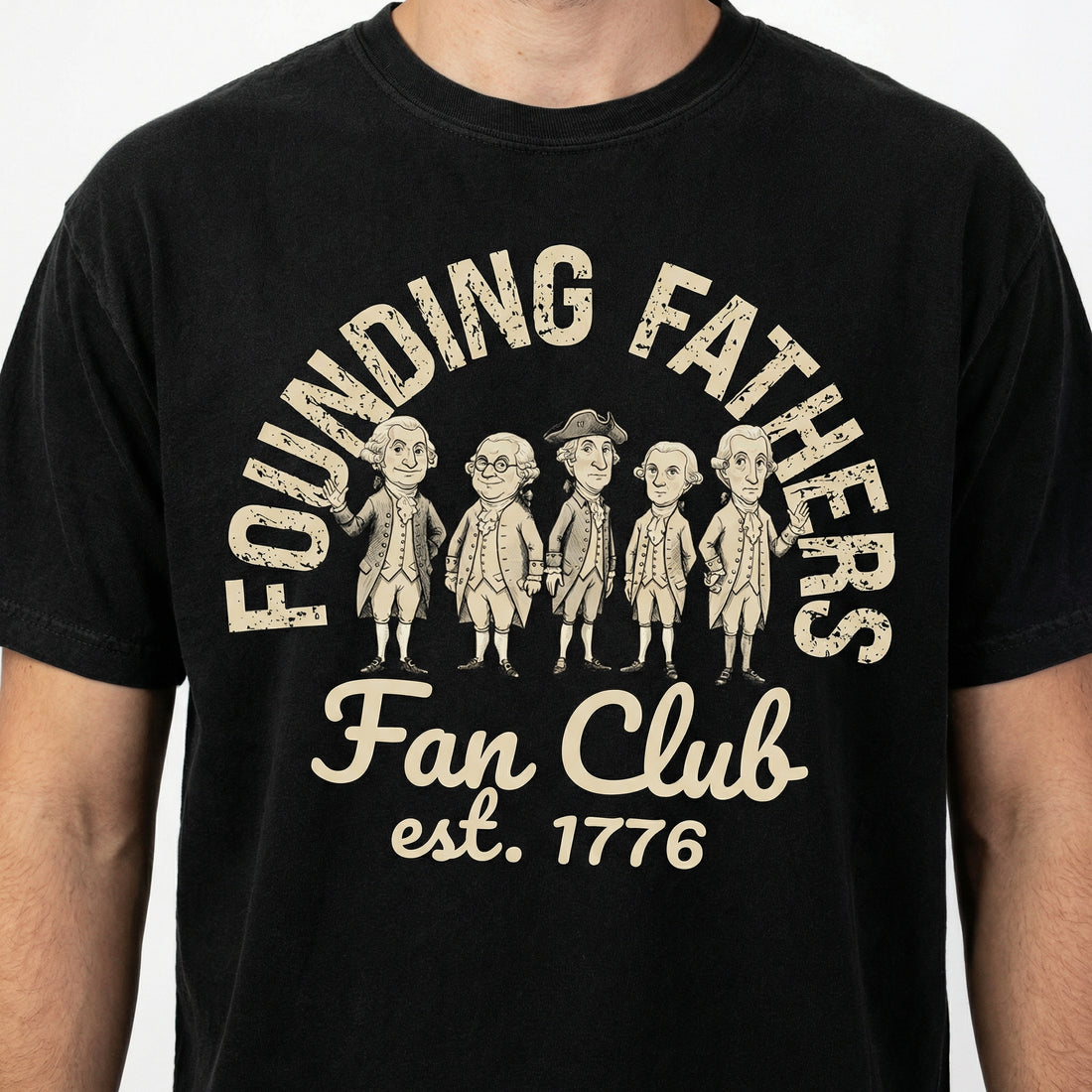 Founding Fathers USA T-Shirt – America Established 1776 Graphic Tee – Patriotic Unisex Shirt