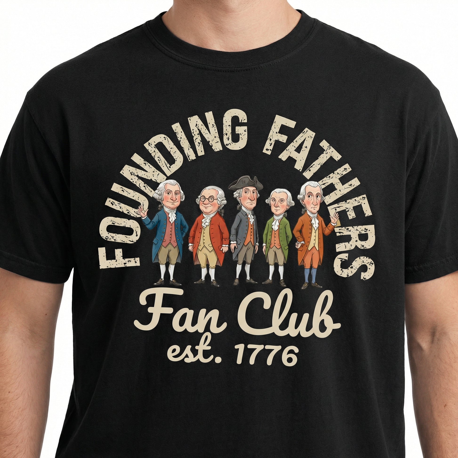 Founding Fathers USA T-Shirt – America Established 1776 Graphic Tee – Patriotic Unisex Shirt