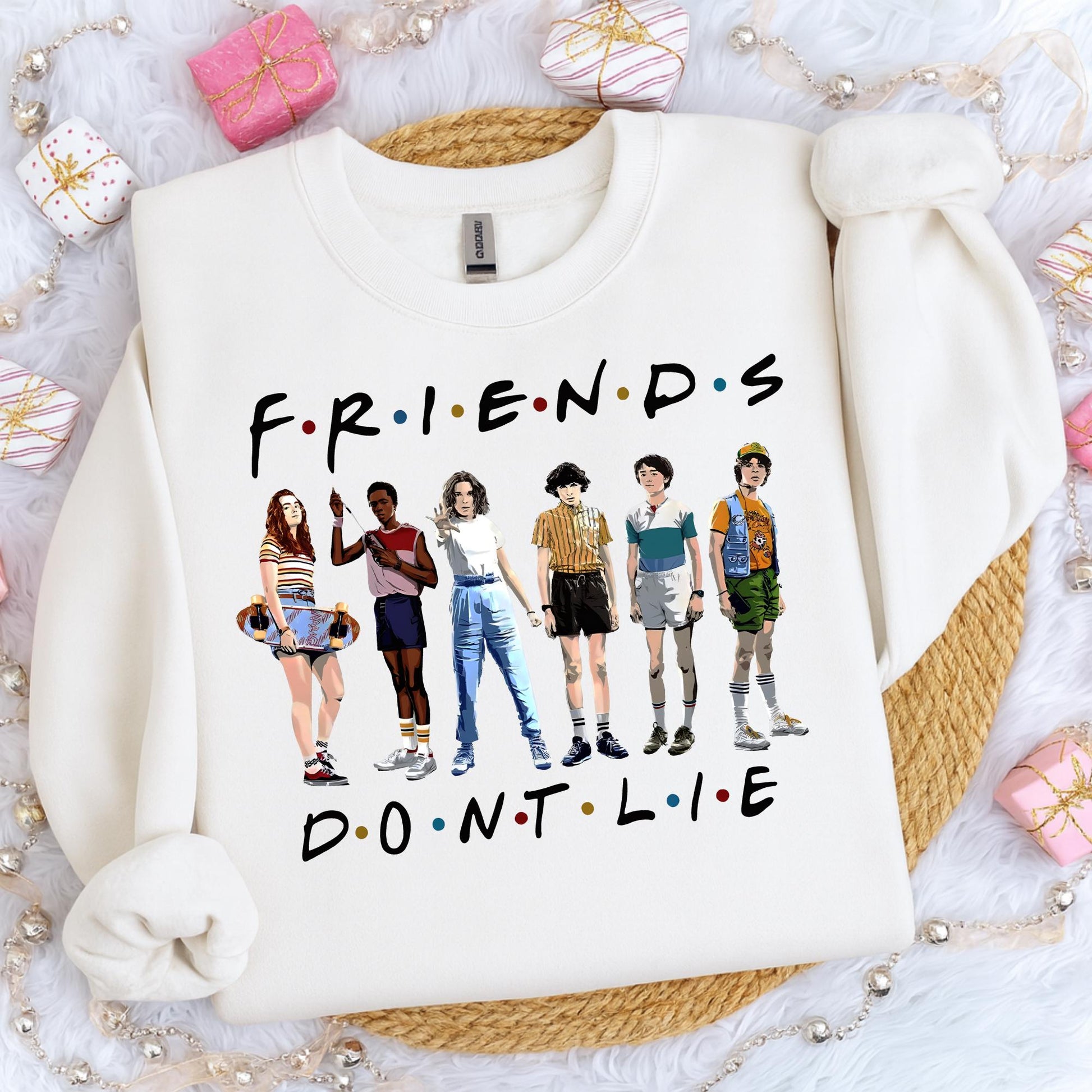 Friends Dont Lie Retro Sci Fi T-Shirt - 80s Inspired Parallel World Graphic Tee