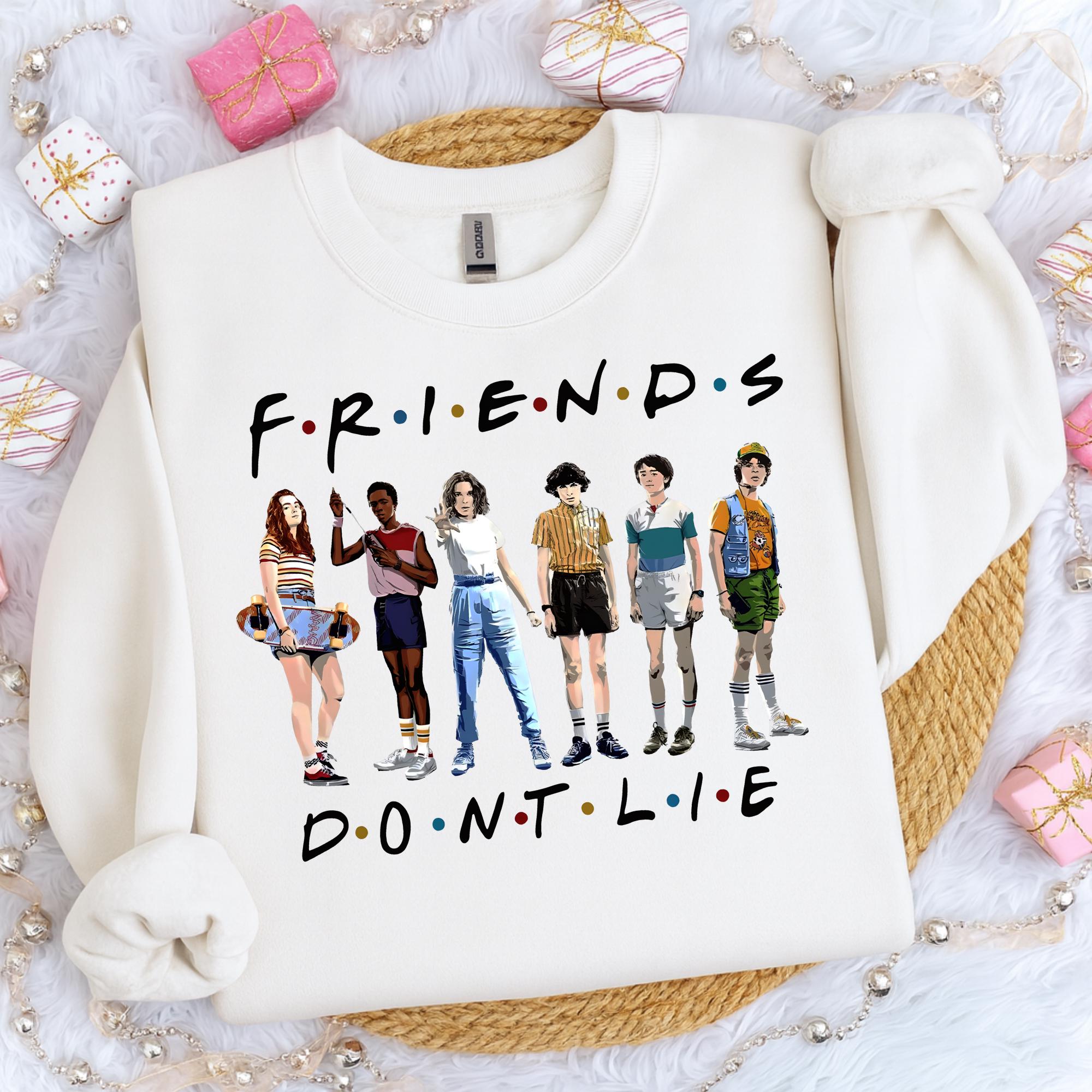 Friends Dont Lie Retro Sci Fi T-Shirt - 80s Inspired Parallel World Graphic Tee