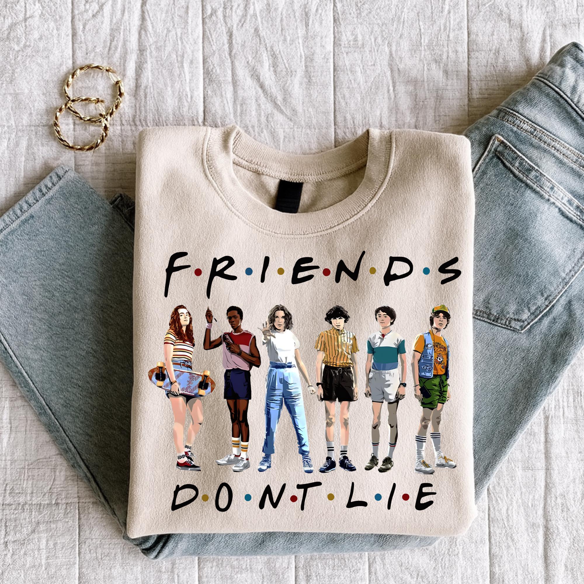 Friends Dont Lie Retro Sci Fi T-Shirt - 80s Inspired Parallel World Graphic Tee