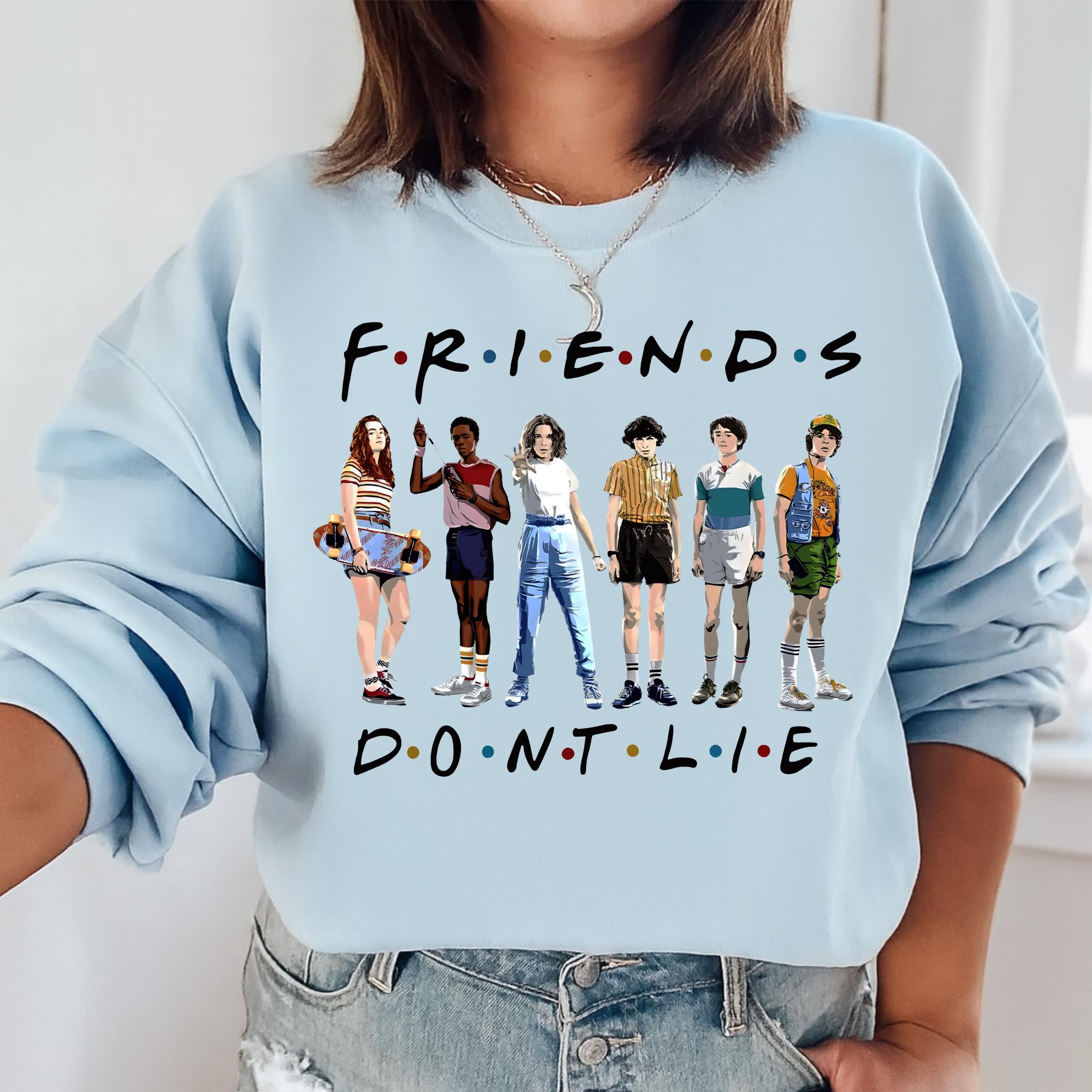 Friends Dont Lie Retro Sci Fi T-Shirt - 80s Inspired Parallel World Graphic Tee