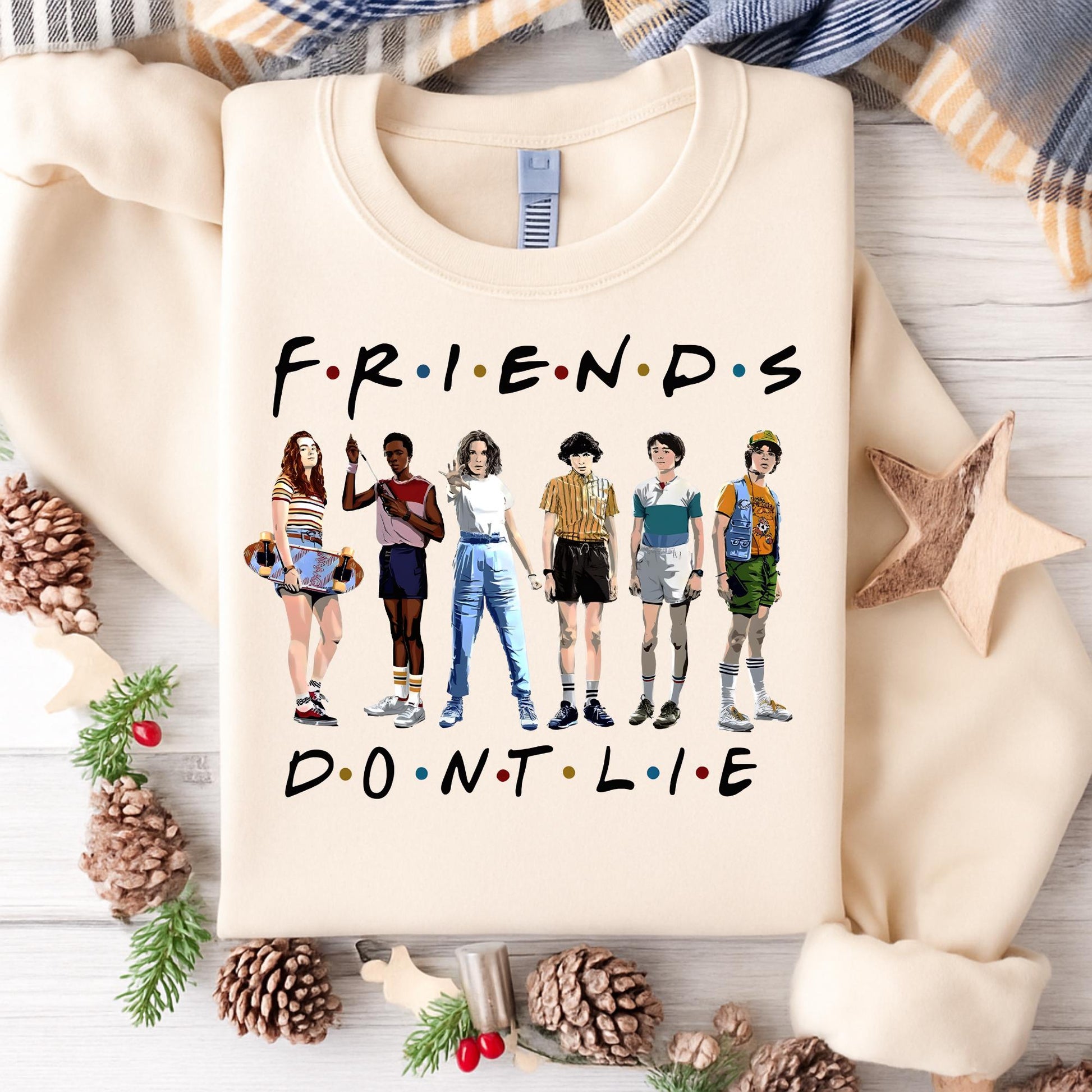 Friends Dont Lie Retro Sci Fi T-Shirt - 80s Inspired Parallel World Graphic Tee