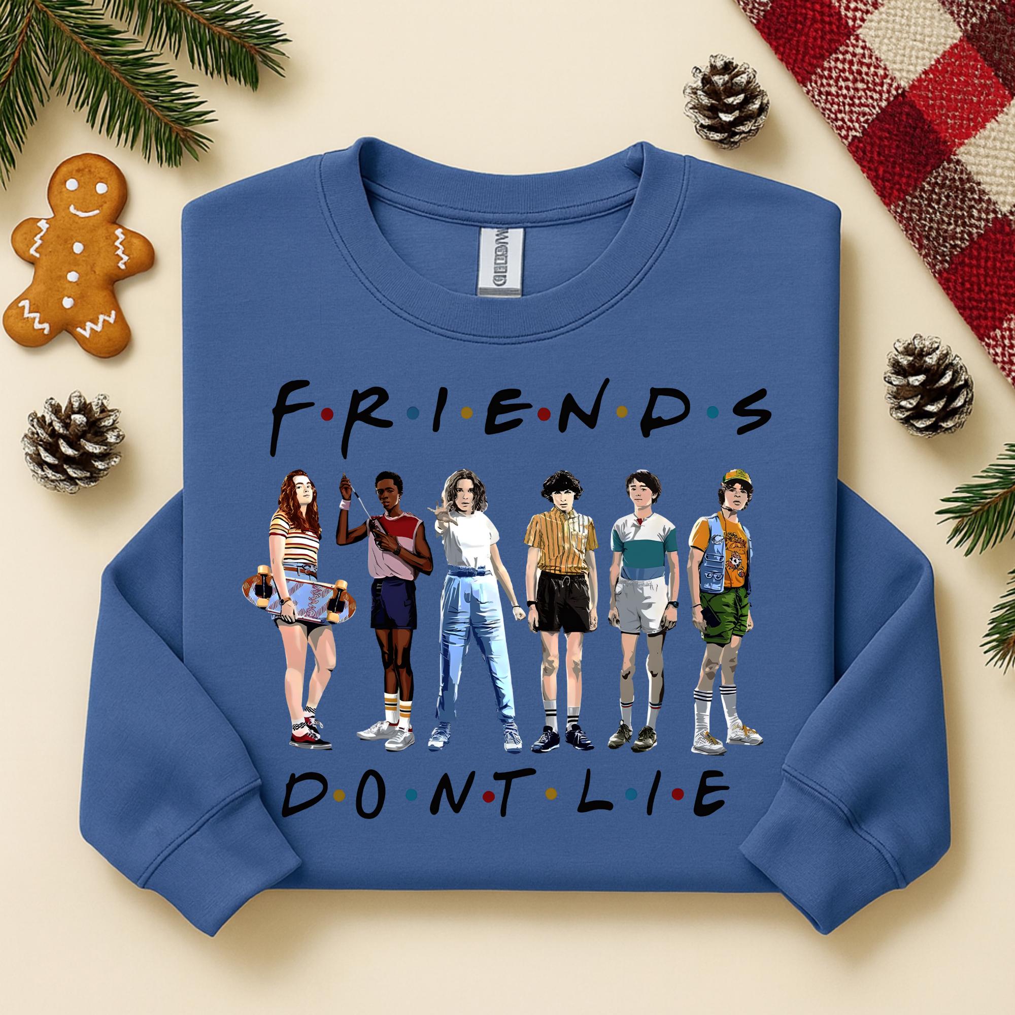 Friends Dont Lie Retro Sci Fi T-Shirt - 80s Inspired Parallel World Graphic Tee