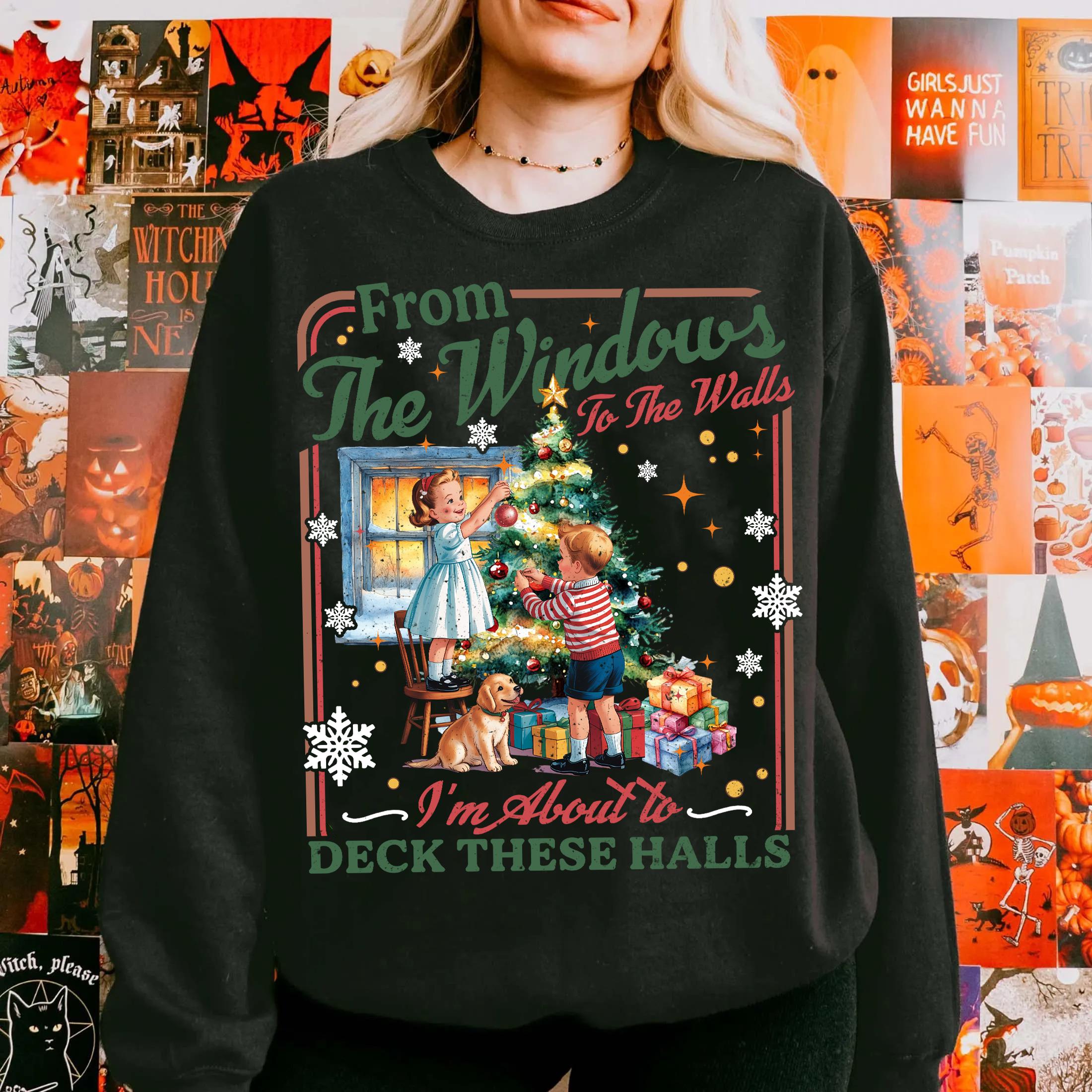 Deck These Halls Christmas Shirt – Funny Retro Holiday Tee for Women