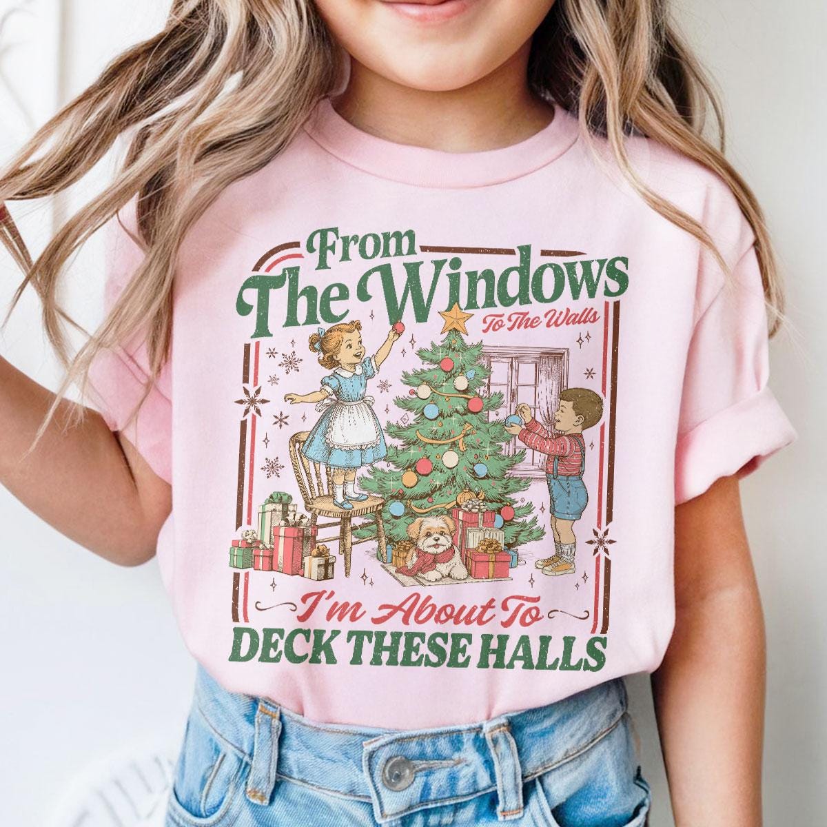 From the Windows to the Walls I'm About to Deck These Halls Sweatshirt – Funny Retro Christmas Sweater