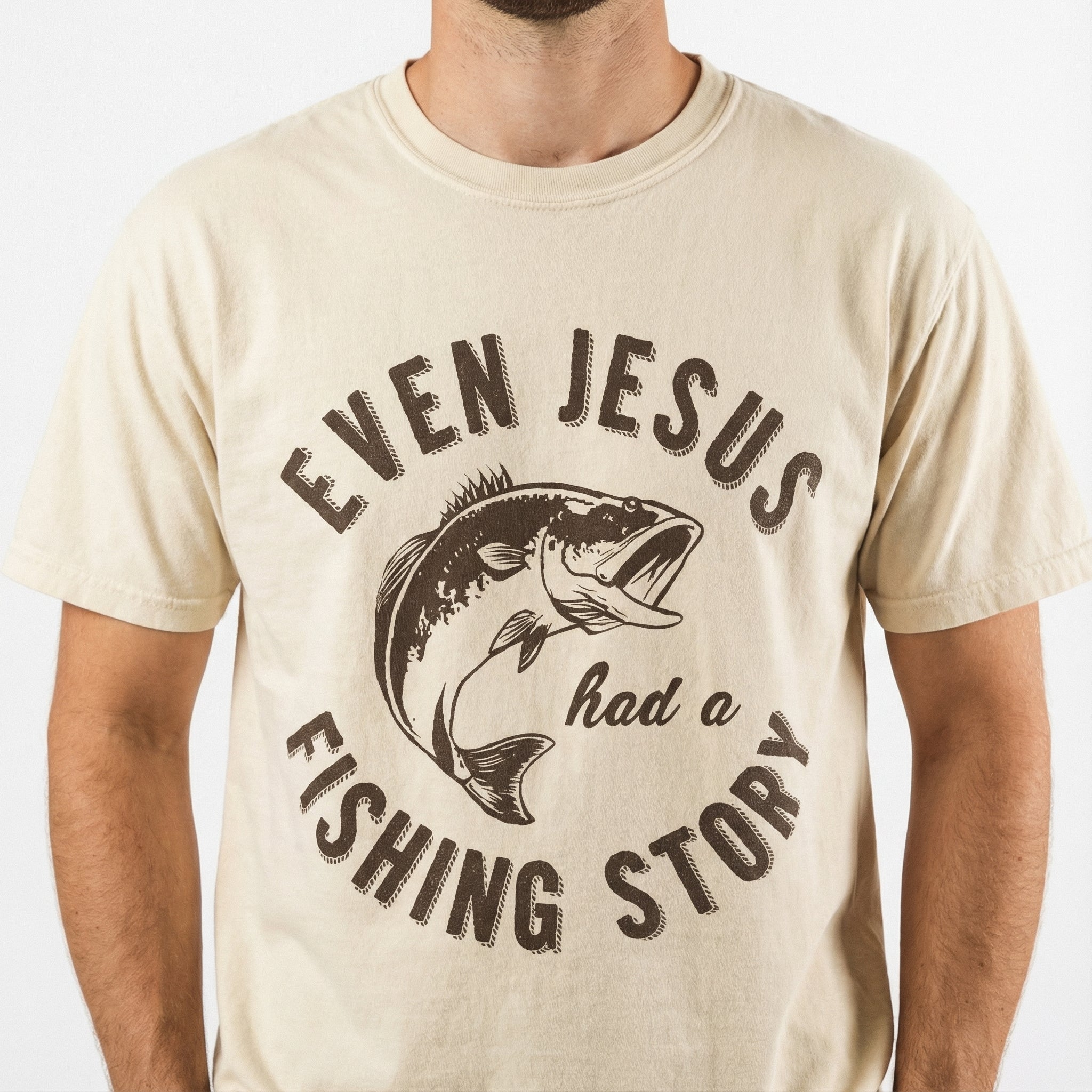 Funny Christian Fishing Graphic T-Shirt - Jesus Fishing Story Bible Tee