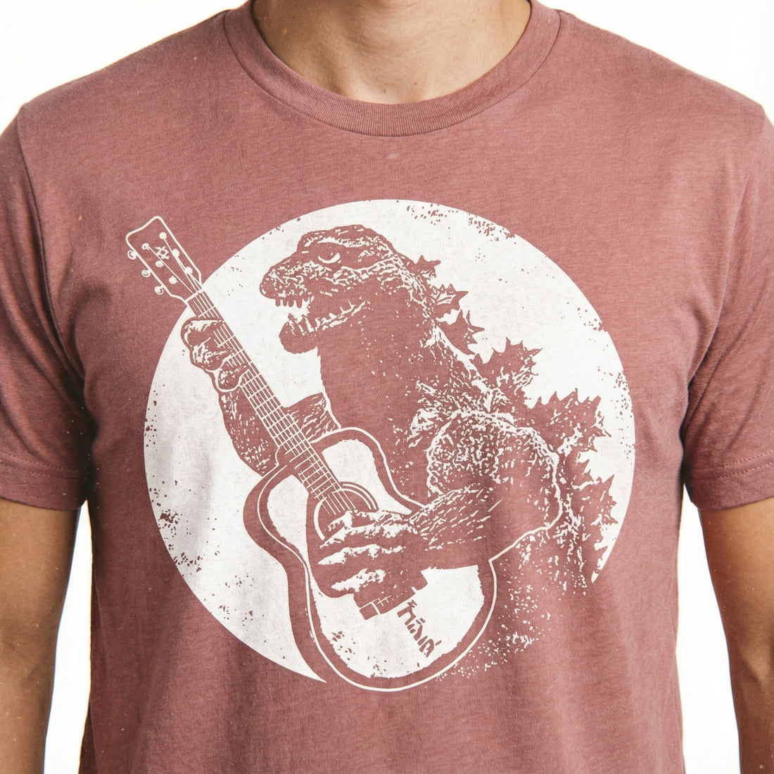 Funny Guitar Dinosaur Graphic T-Shirt - Vintage Rock Music Tee for Men Women
