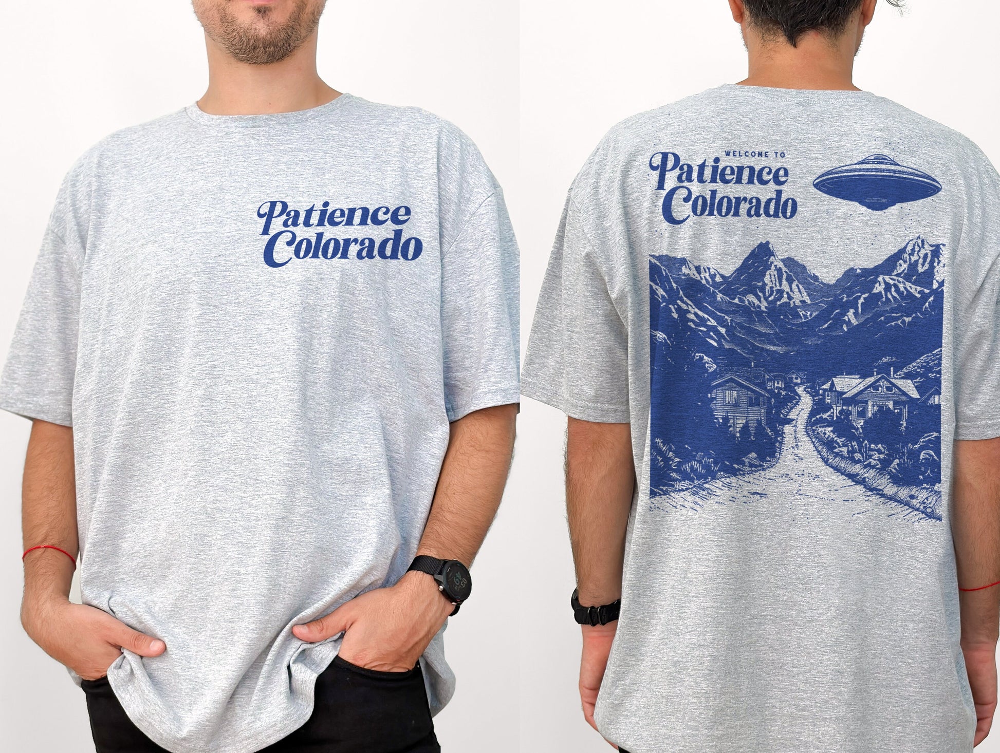 Funny Alien UFO T-Shirt – Patience Colorado Retro Resident Sci-Fi TV Show Tee