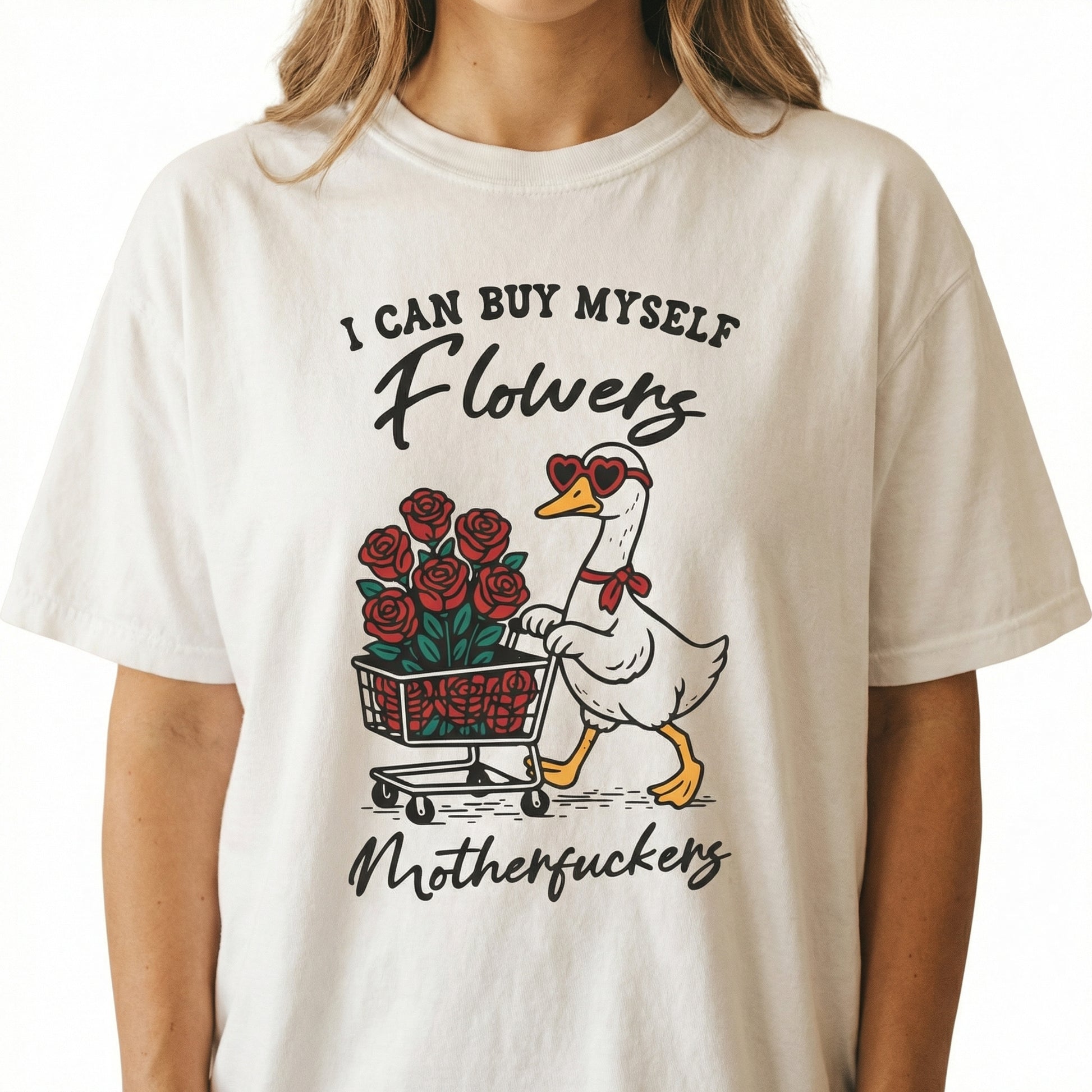 Funny Anti-Valentine Goose Graphic T-Shirt – Sarcastic Humor Tee
