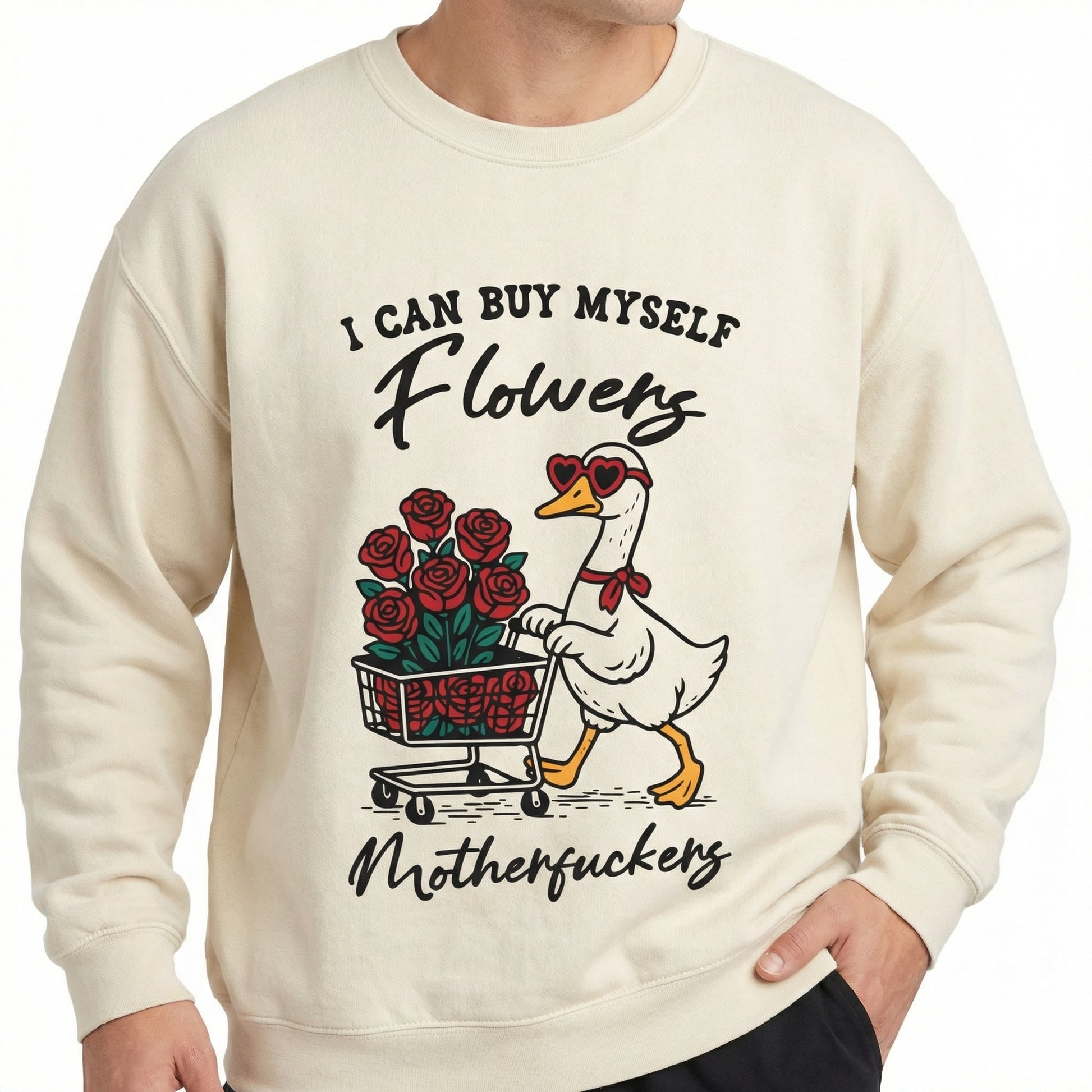 Funny Anti-Valentine Goose Graphic T-Shirt – Sarcastic Humor Tee